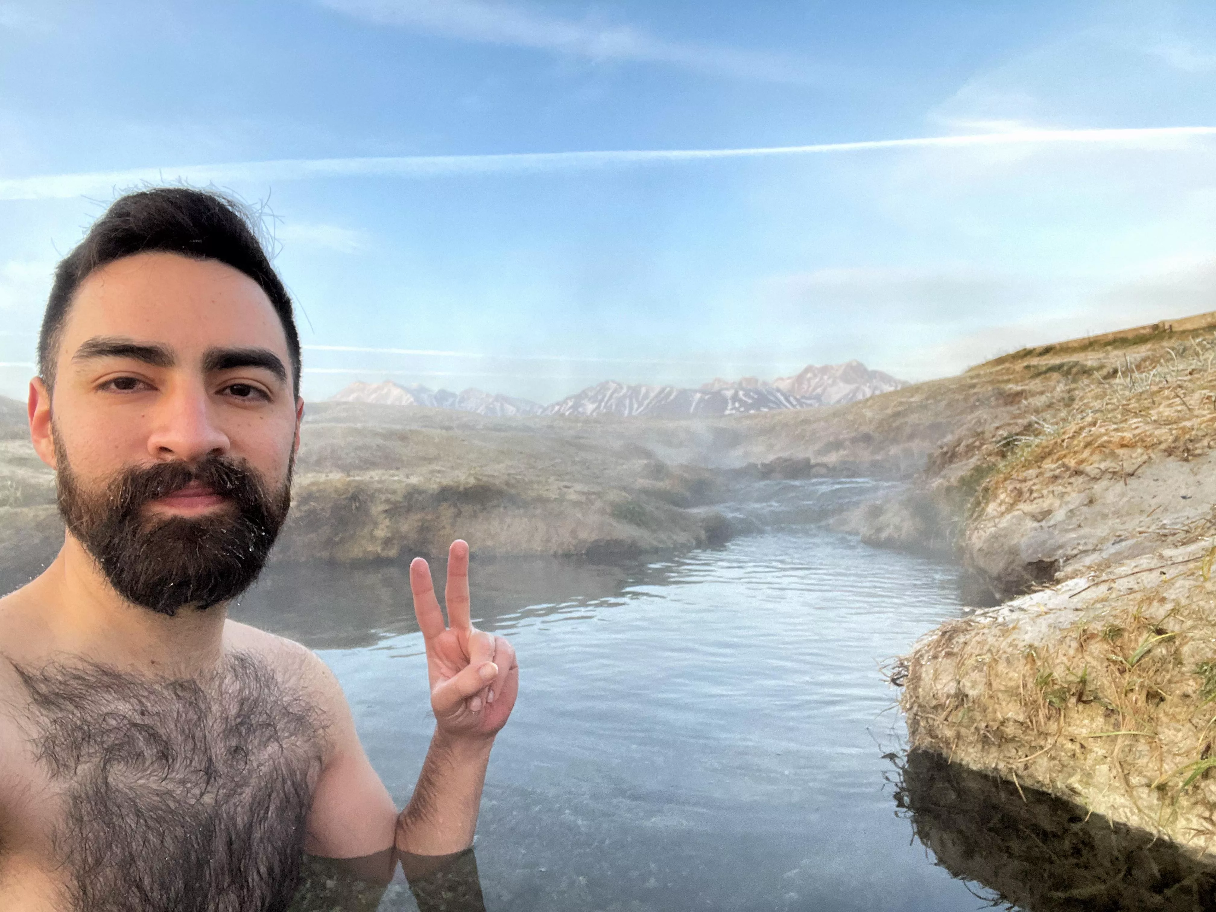 27°F that morning so I had the hot springs all to myself for the sunrise 🌅 posted by oldmanjenkins2k18