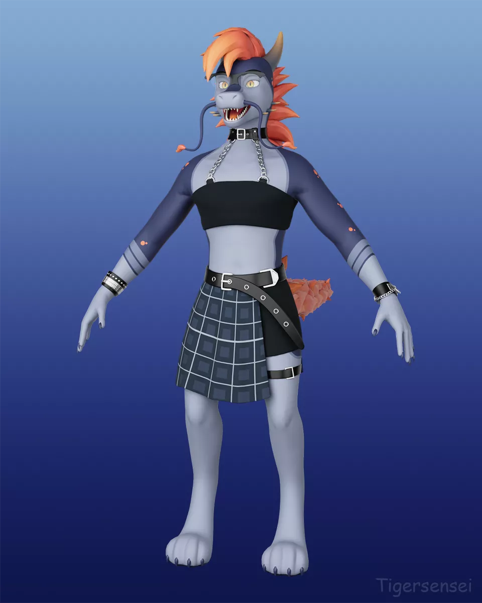 [3D] Сharacter commission for VRChat. Done by me. [Open for commissions!] posted by tigersensei