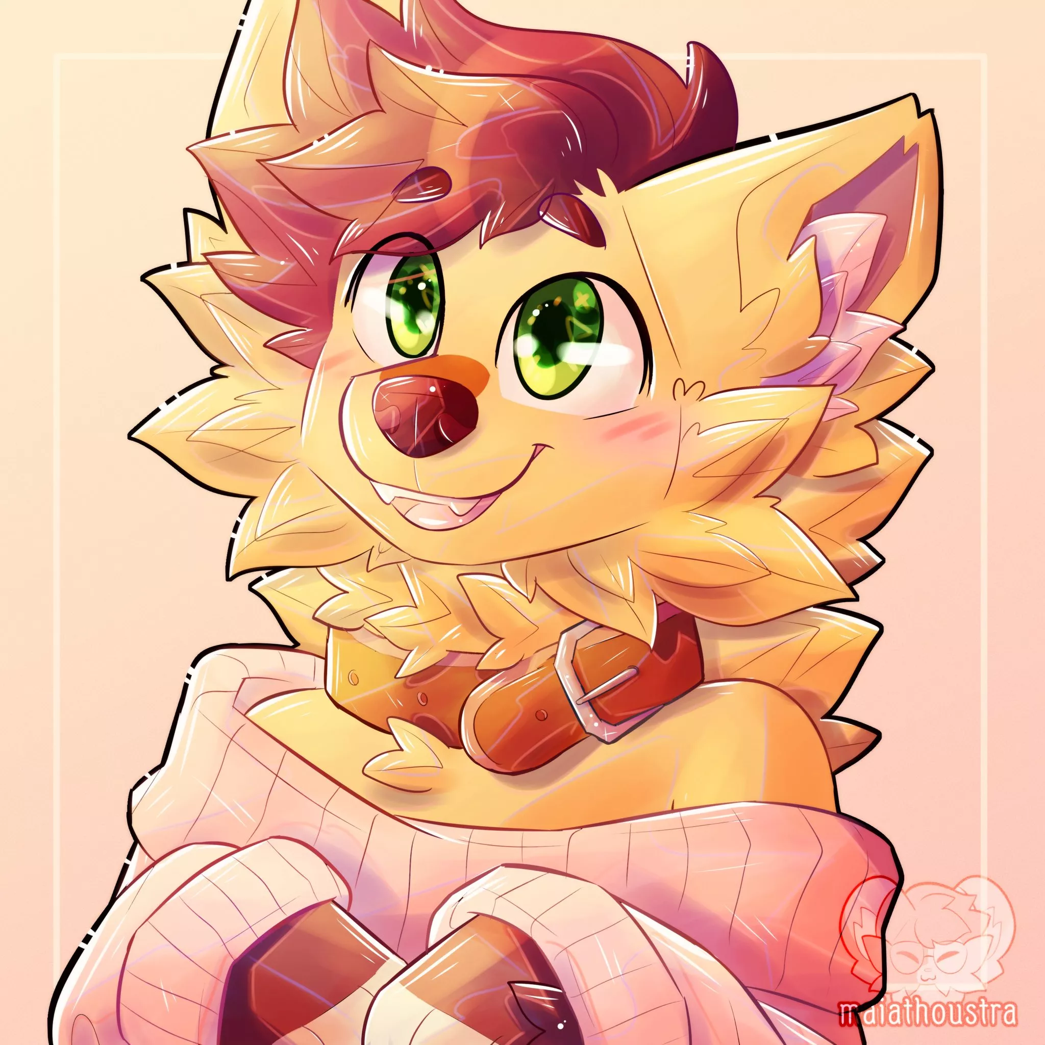 A blushing smile ~ commission for Thunder, art by me @maiathoustra posted by maiathoustra