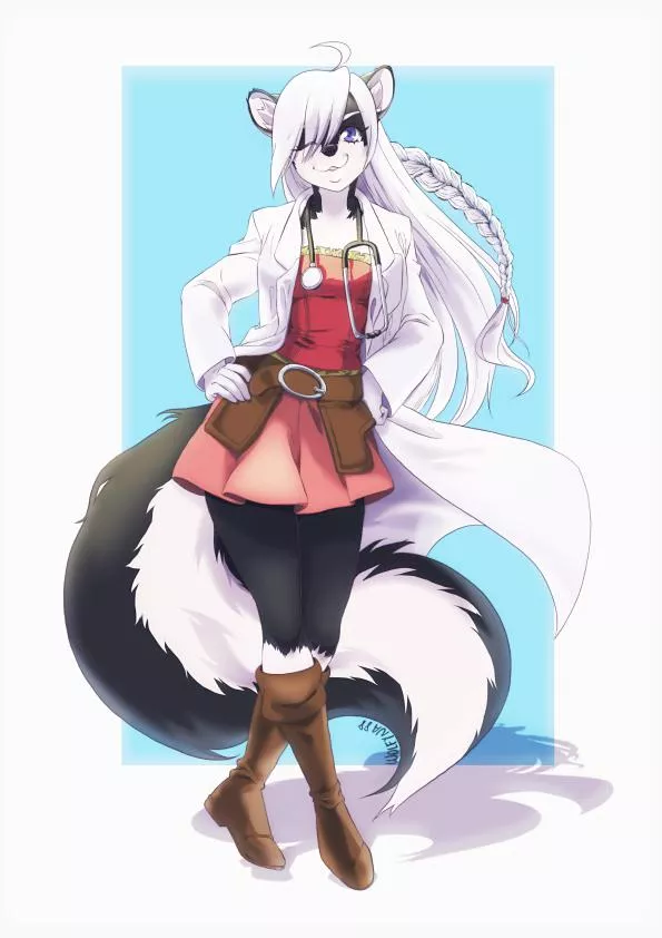 A doctor-pirate mink girl commission I did! :3 (art by me, @wolfyna88) posted by wolfyna88