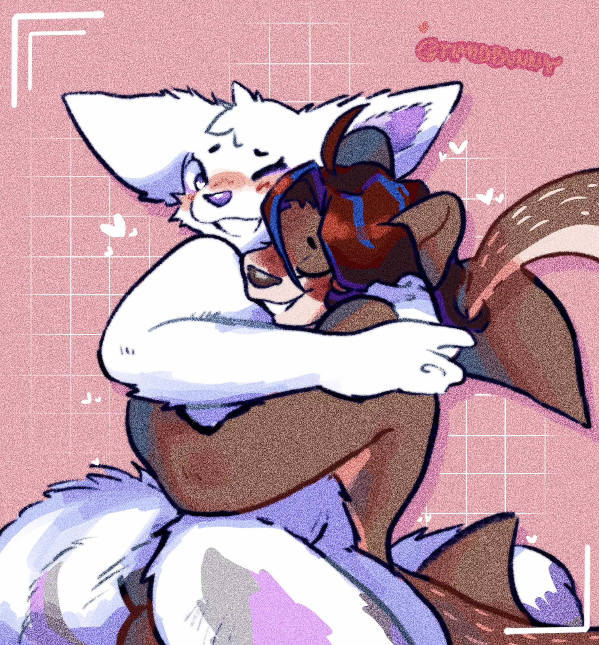 A finished couple commission I got on twitter! (art by me; @TIMIDBVNNY) posted by Timidbvvnny