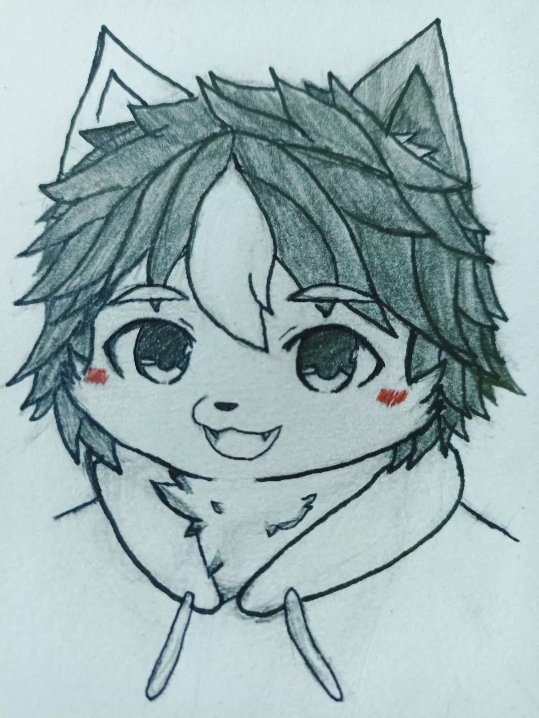 a headshot of my sona with a fairly different style than I used to do posted by Kurosh1ro