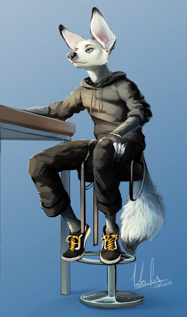 A quick painting of my fursona I made recently. Sadly, I felt disconnected from him for quite a while but this one just feels right and I wanted to share it. First time posting my art, hope you guys like it. posted by IskoArcticFox