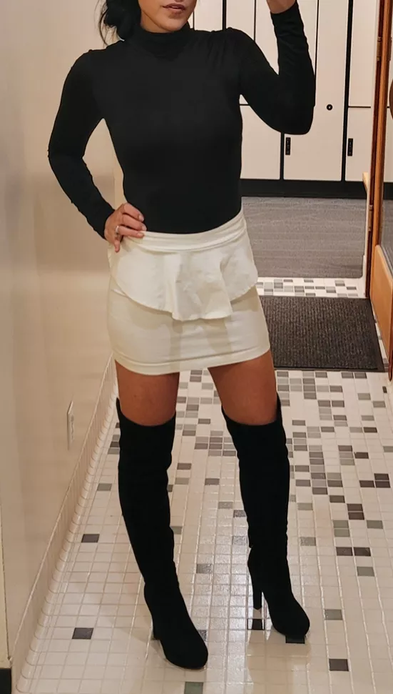 A skirt fits tighter after a workout and shower. Could barely get this thing on. posted by LisMuhree