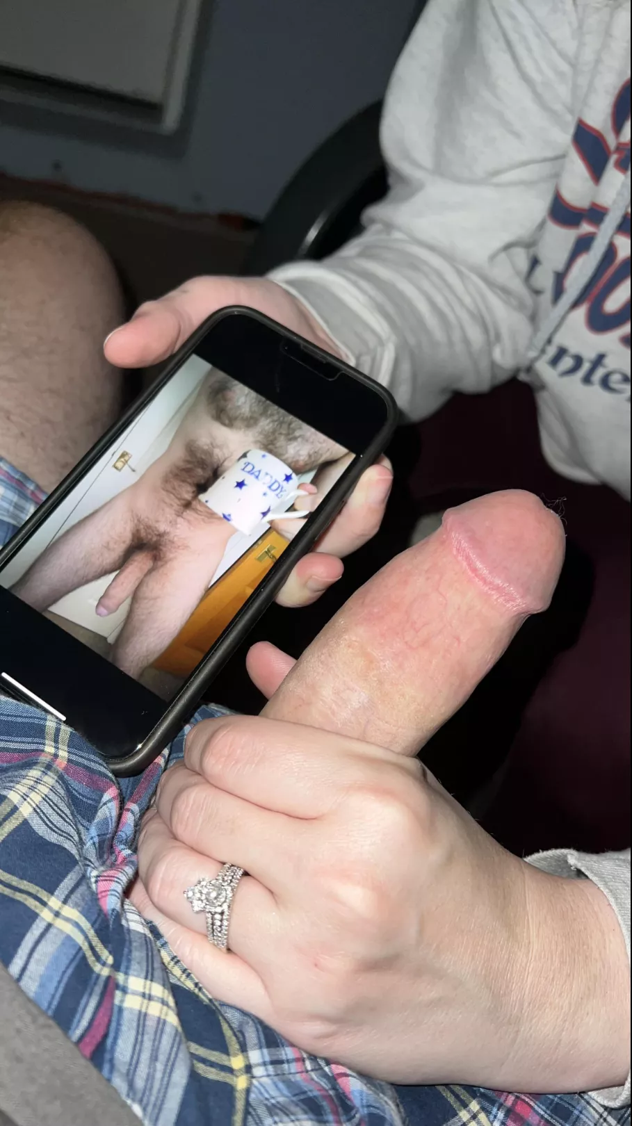 Always nice when a wife shows your cock to her husband... posted by Wellhunguk