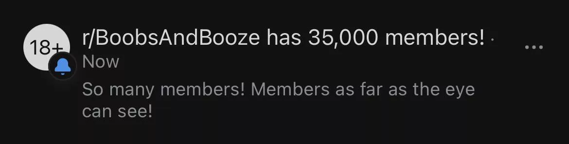 Another milestone for this subreddit! Thanks to all you Boobs and Boozers for keeping this sub alive! posted by actuaryaccident