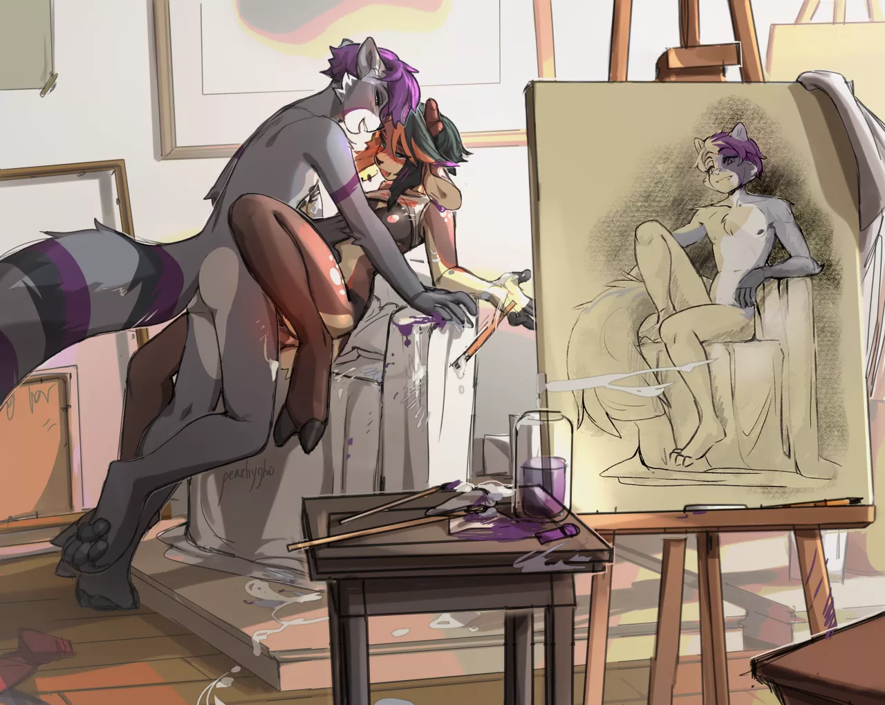 art studio [MF] (peachygho) posted by lovvc