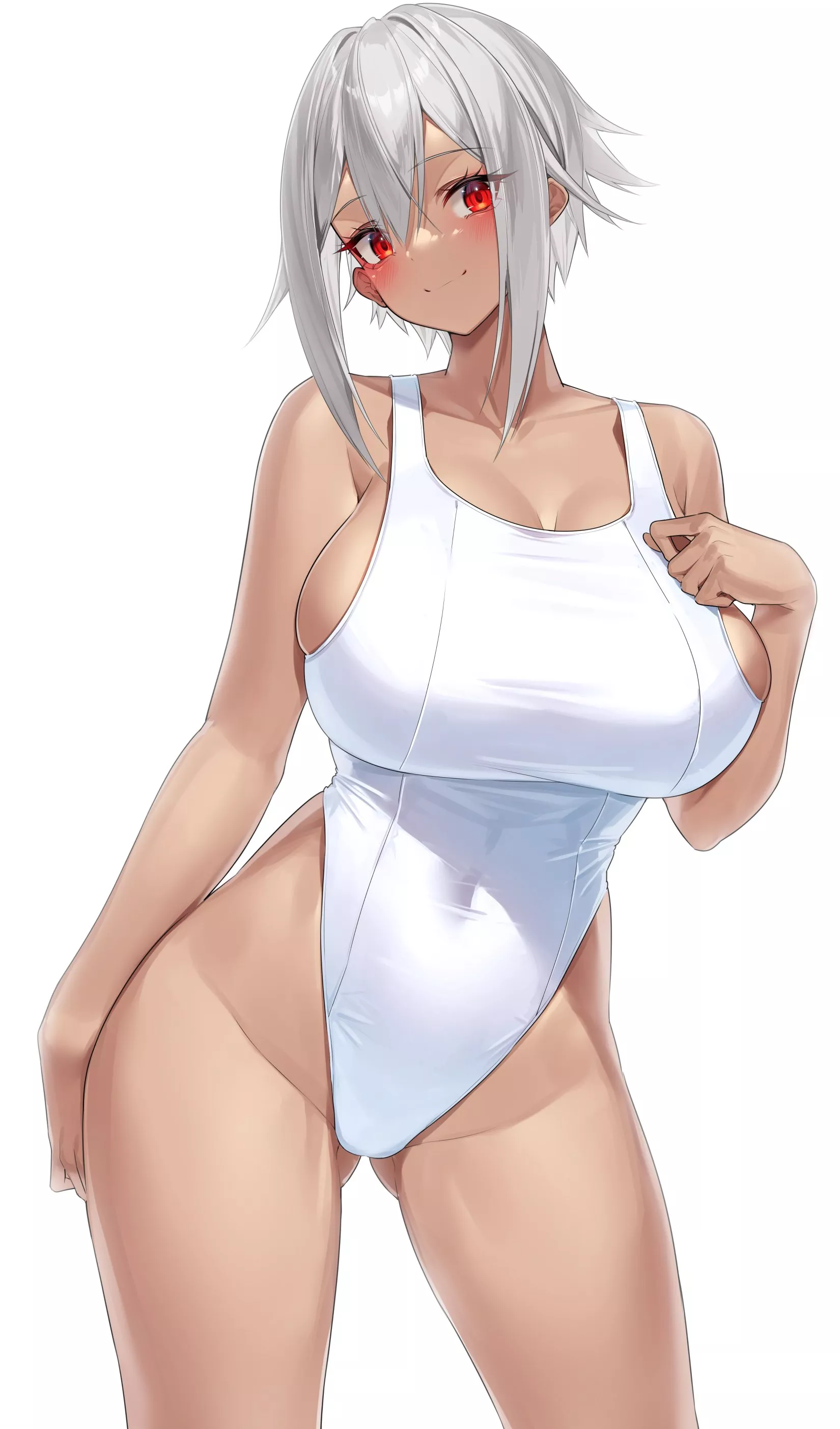 Artist's OC in one-piece swimsuit posted by ChristianBonifacio1