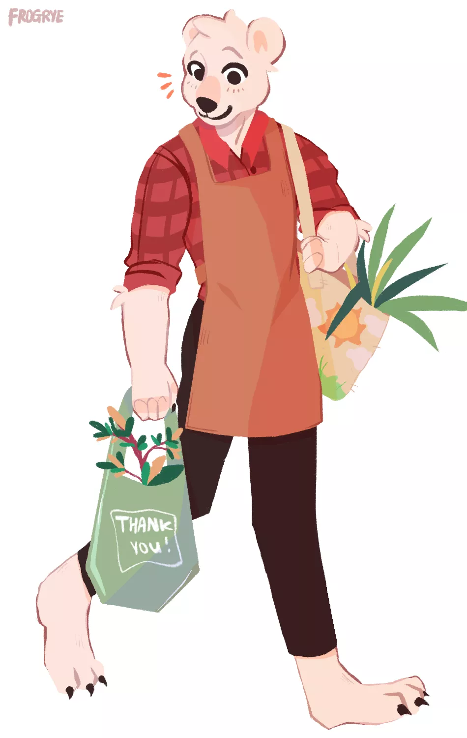 Barnaby Shopping At The Farmer's Market - Art by @frogrye for me posted by IAmBarnabyBear