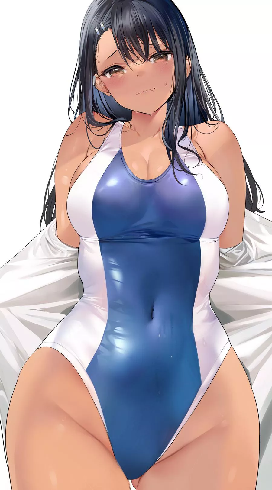 Blue and White Swimsuit posted by OmegaPxlz