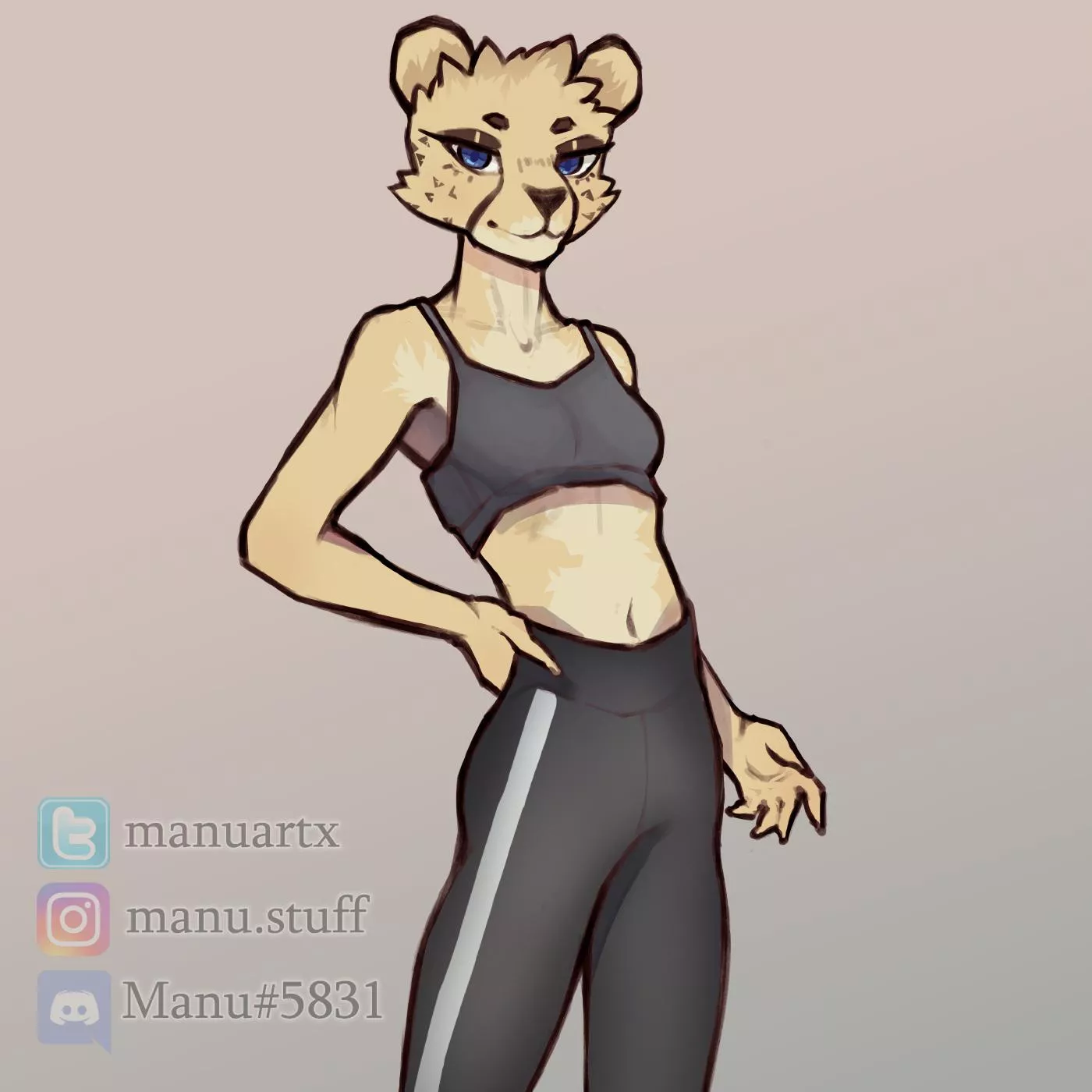 Cheetah doodle! [art by me, @manuartx on twitter] posted by manu_artx