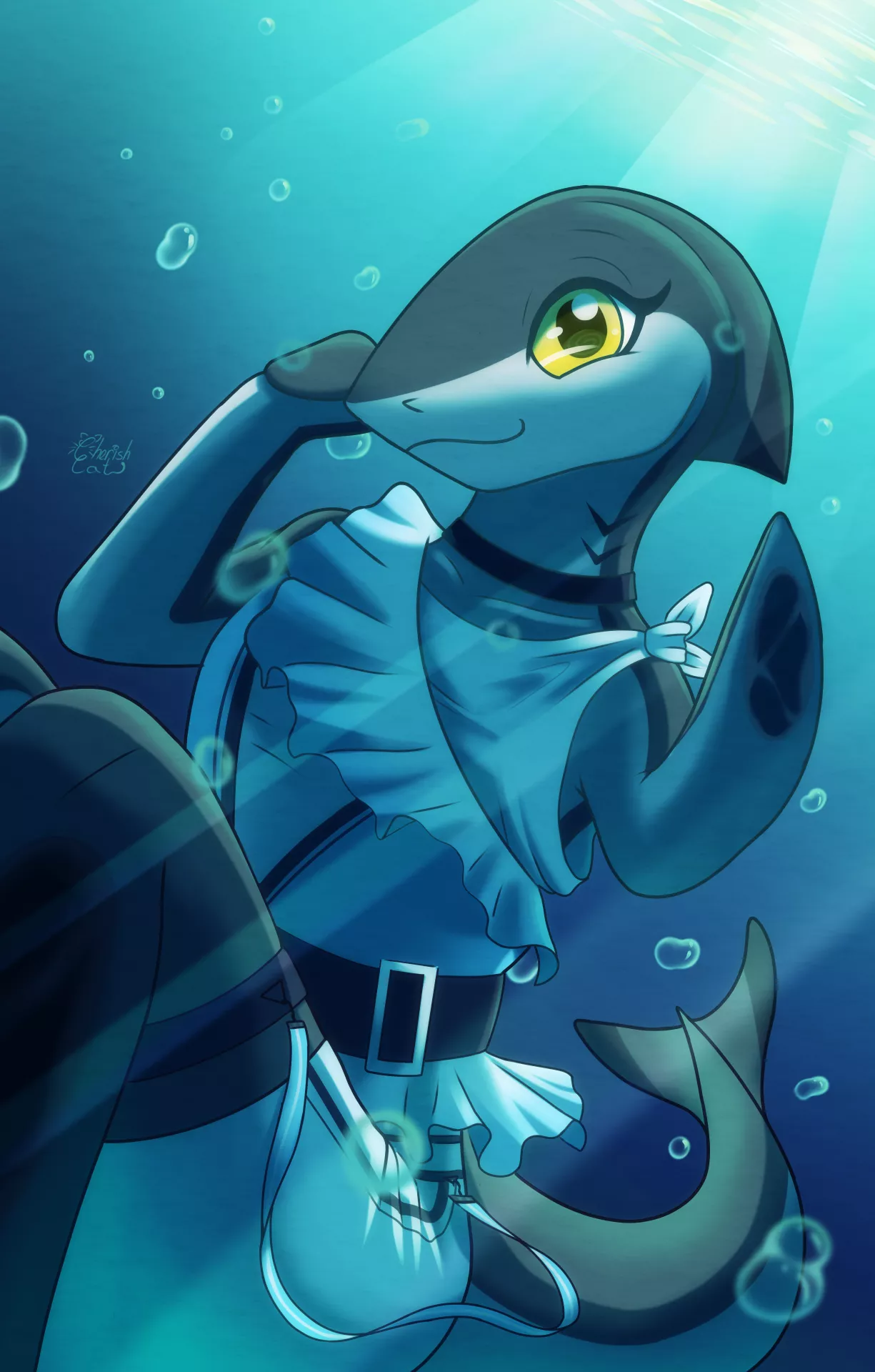 Clear Waters - (art by me ~ @CherishCat2) posted by cherish-cat