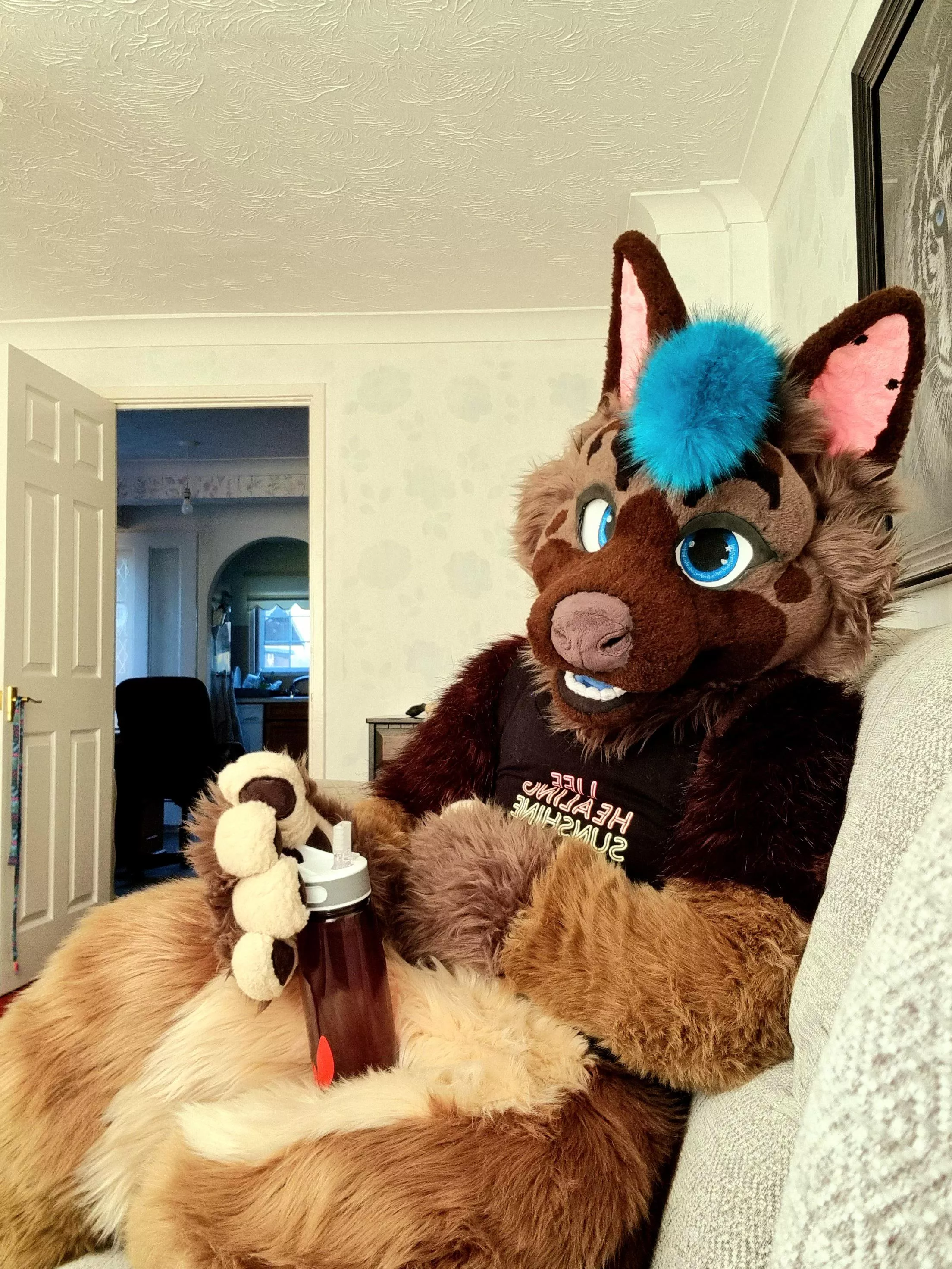 continuing my war against plain water this fursuit Friday 😤😤 posted by DoggoLatte