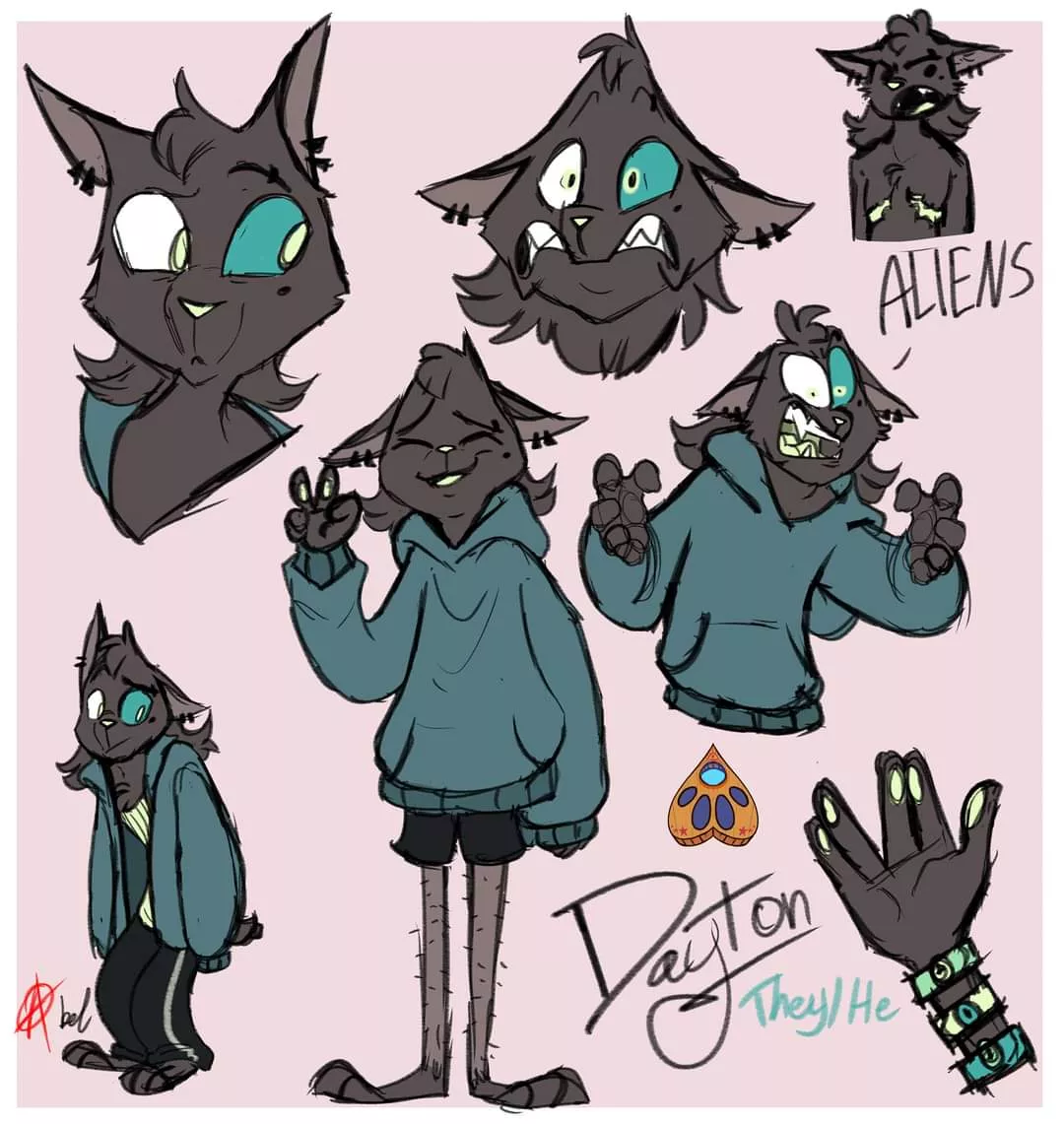 Dayton was abducted by aliens as a kitten, giving him a strange colored eye! Now hes obsessed with finding the alien who abducted him. Art by myself! Source in comments! posted by KingSpadille