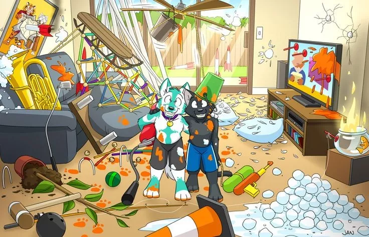 dear children, HOW DID YOU MAKE THIS CHAOS? Please someone help me clean this mess posted by Fixdy_shadow