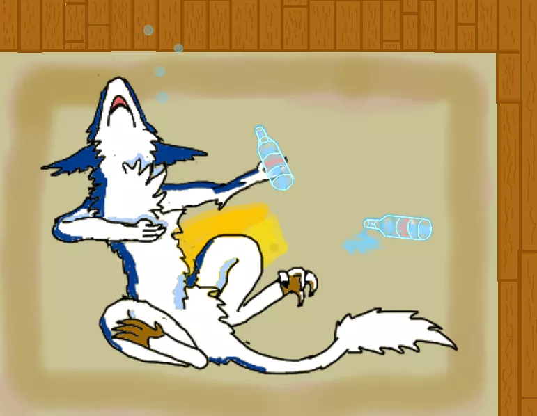 Depressed alcoholic sergal, [art by me] and yes my arts suck posted by RandomSergal