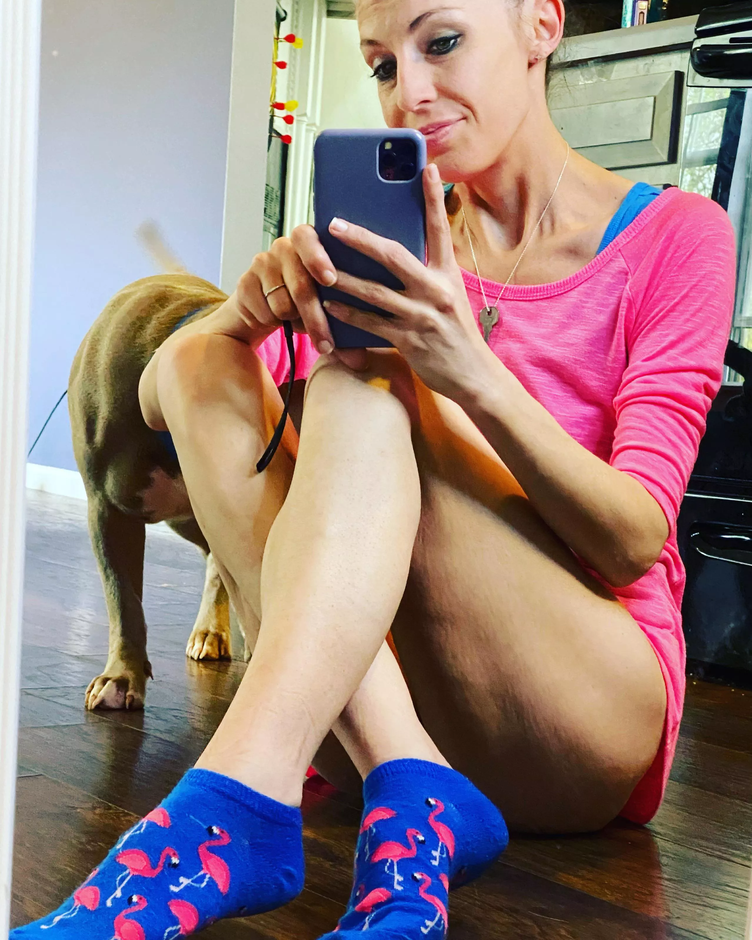 Do you like my new flamingo socks? posted by Twinkletoes4u22