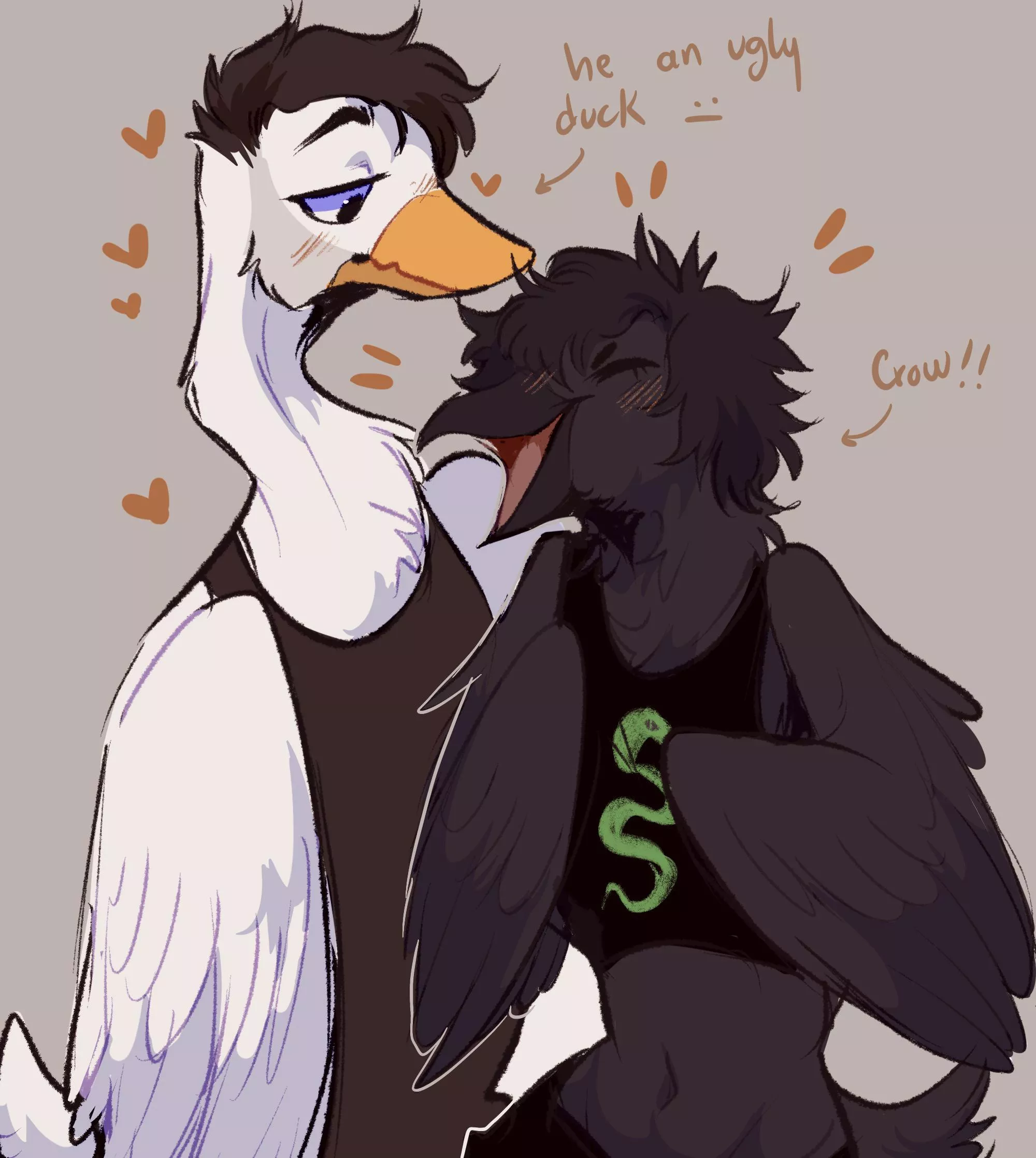 Drew me and my bf as birds! posted by soureggu