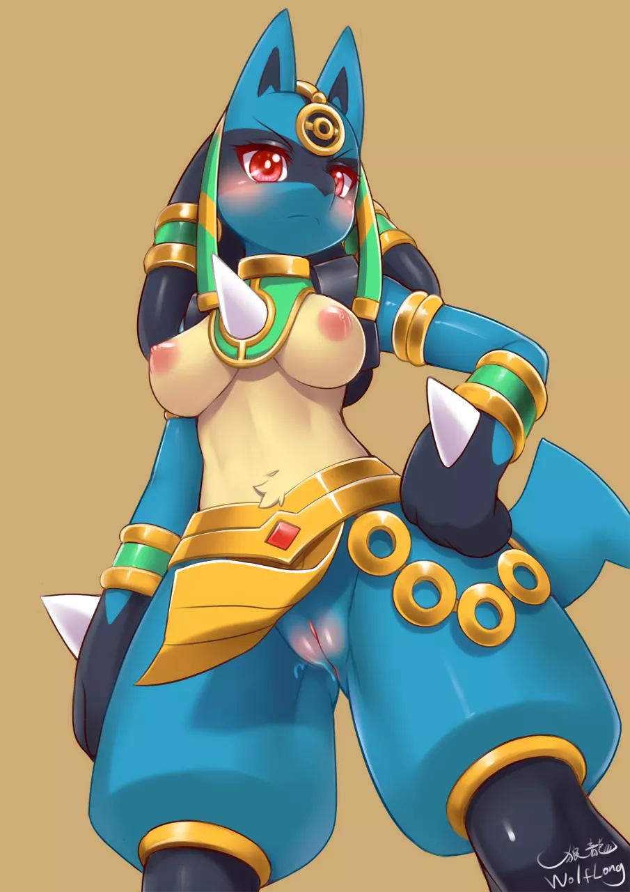 Egypt Lucario [F] (Wolflong) posted by OwO_Bot