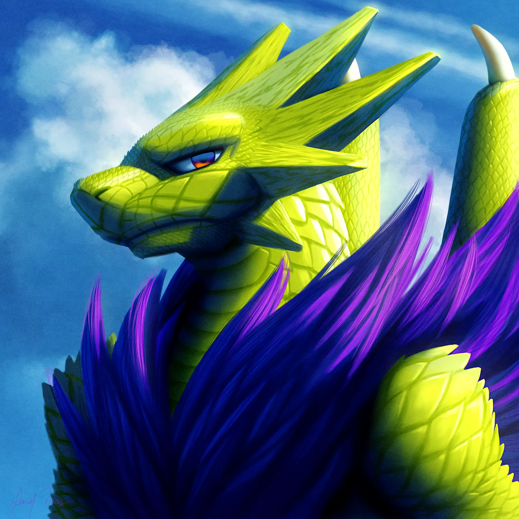 Emerald Dragon (art by me) posted by Dan_Neris