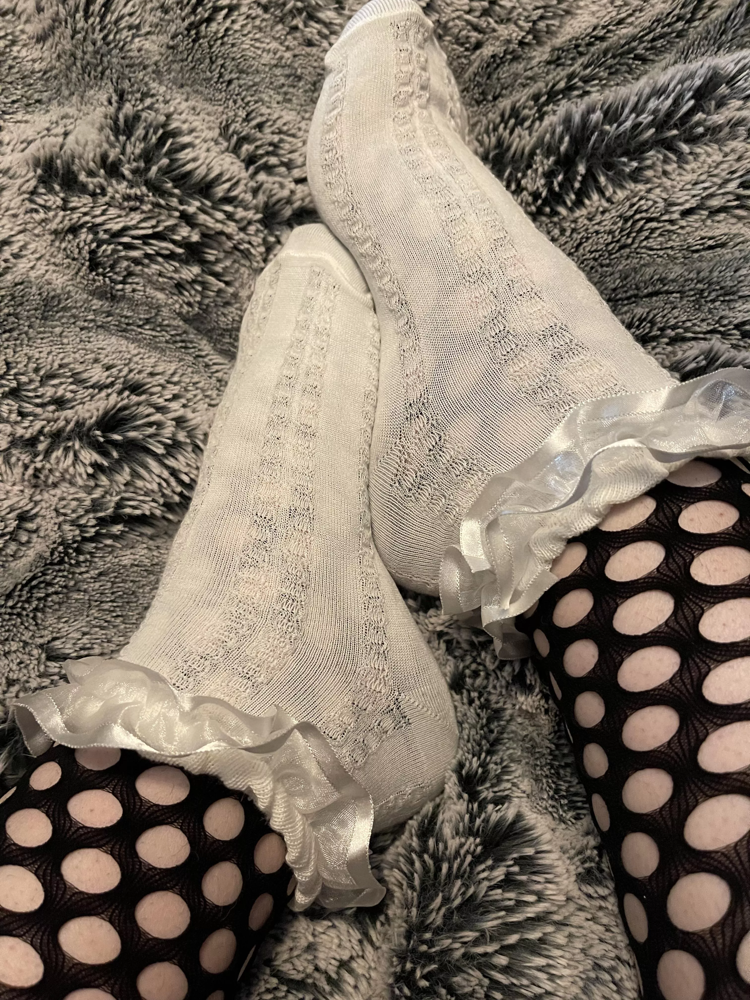 enjoy the nice [f]rilly socks over my fishnets today posted by VikingValkyrie