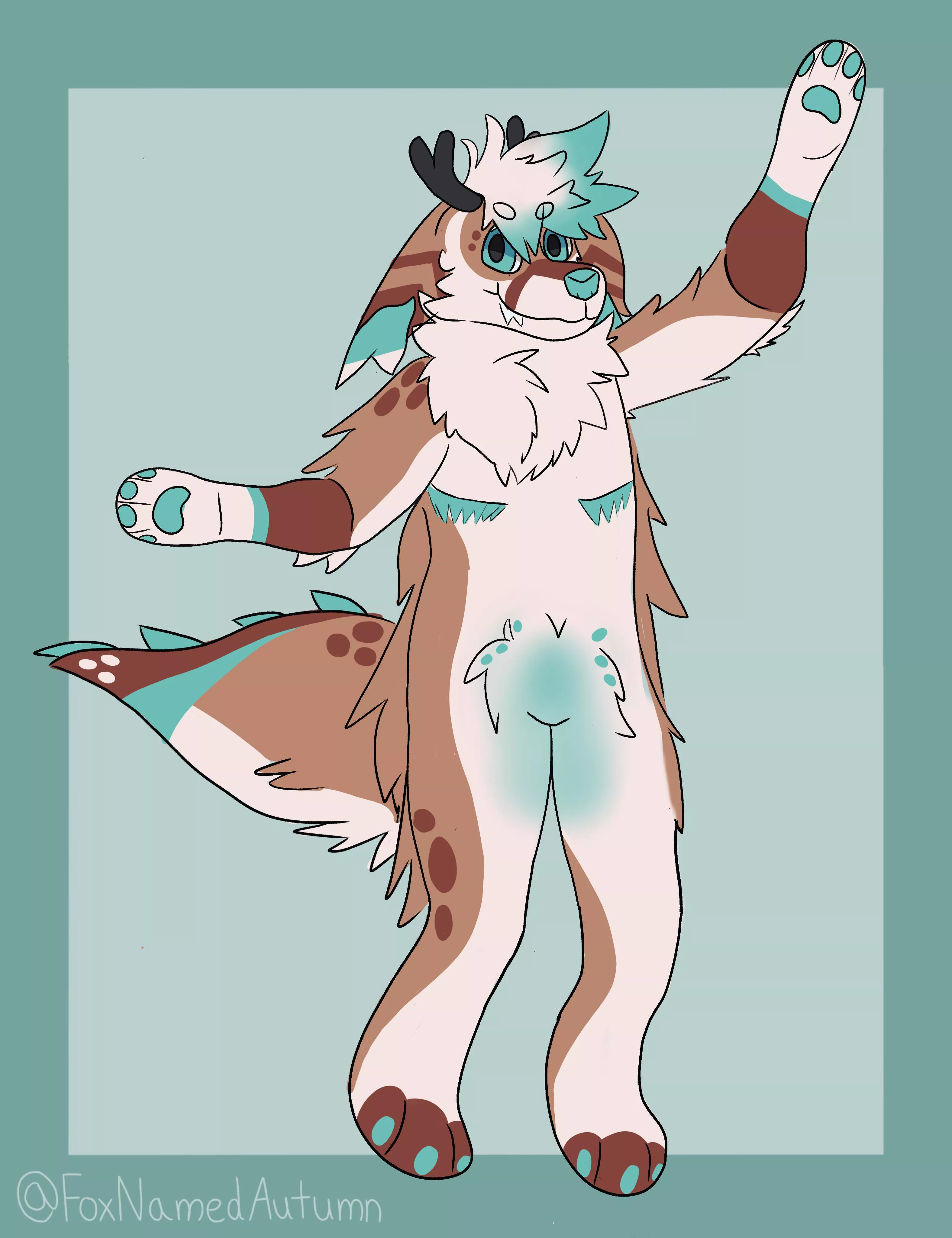 Fanart for glacier deer (art by me @foxnamedautumn on twitter) posted by AutumnWinterFox