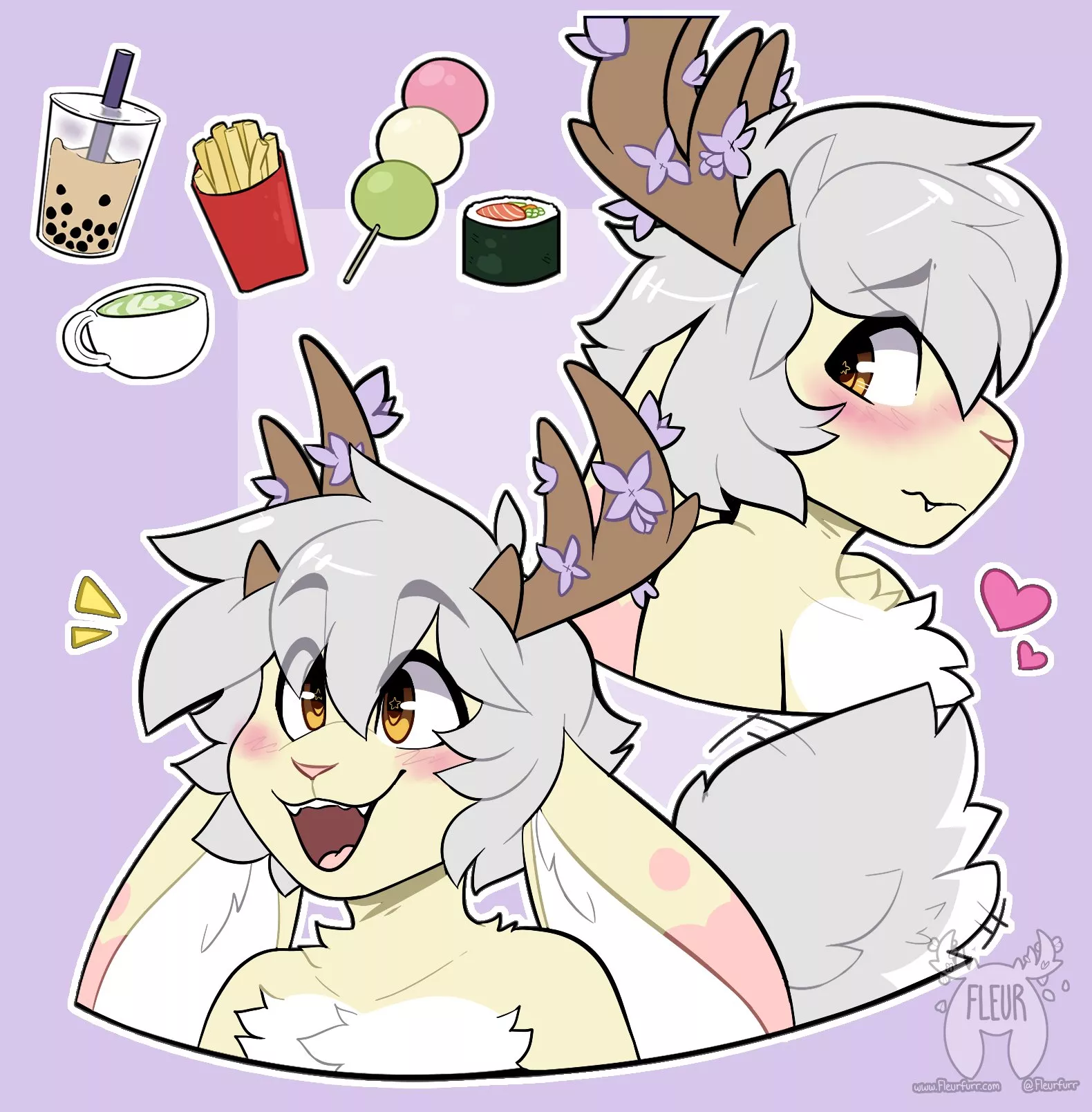 Fleur and his favorite things~! (Art by me: @Fleurfurr on Twitter~) posted by Fleurfurr