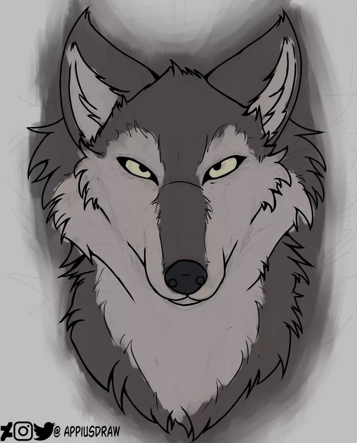 Floofy Wolf (Art by Me) posted by AppiusWoof