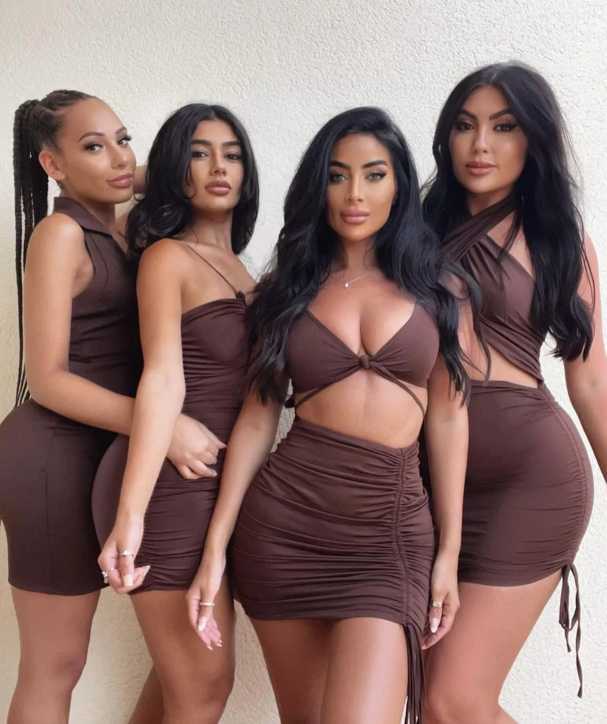 Four tight brown dresses for one posted by ResponsiveCock