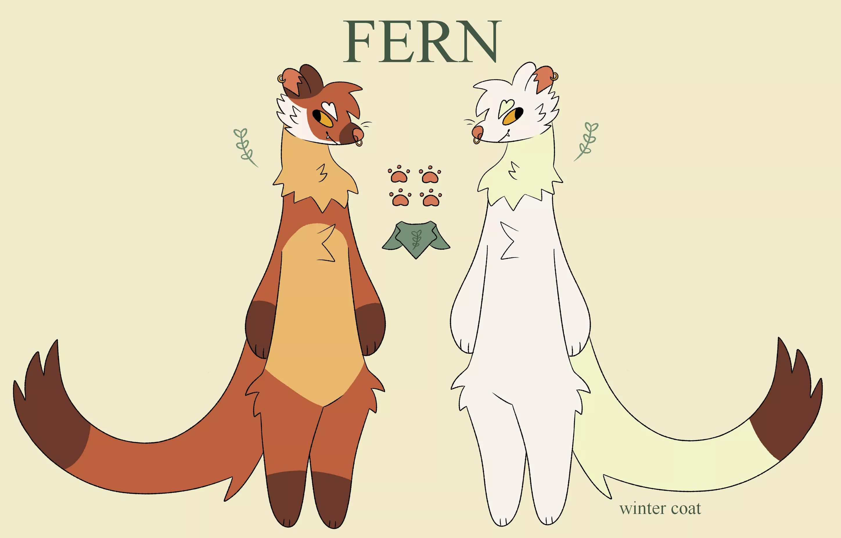 fursona reference !!! ☀𓍊𓋼𓍊𓋼𓍊☼ (art by me @weaselferns) posted by weaselferns