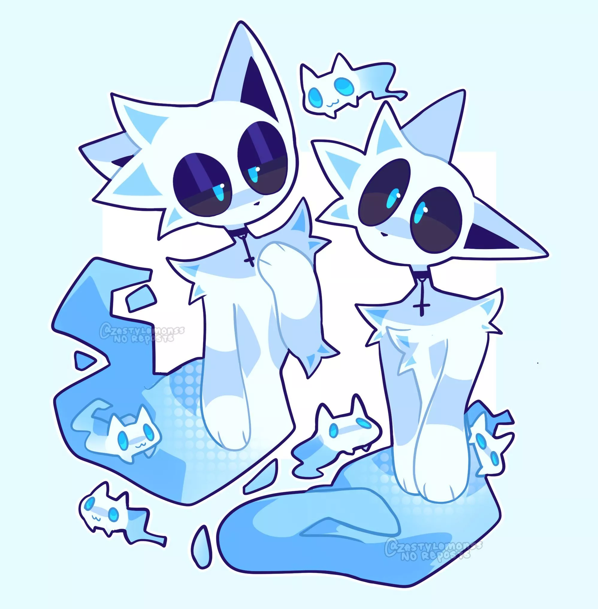 ghost cat! [ art by me @zestylemonss on twitter ] posted by Iazuli