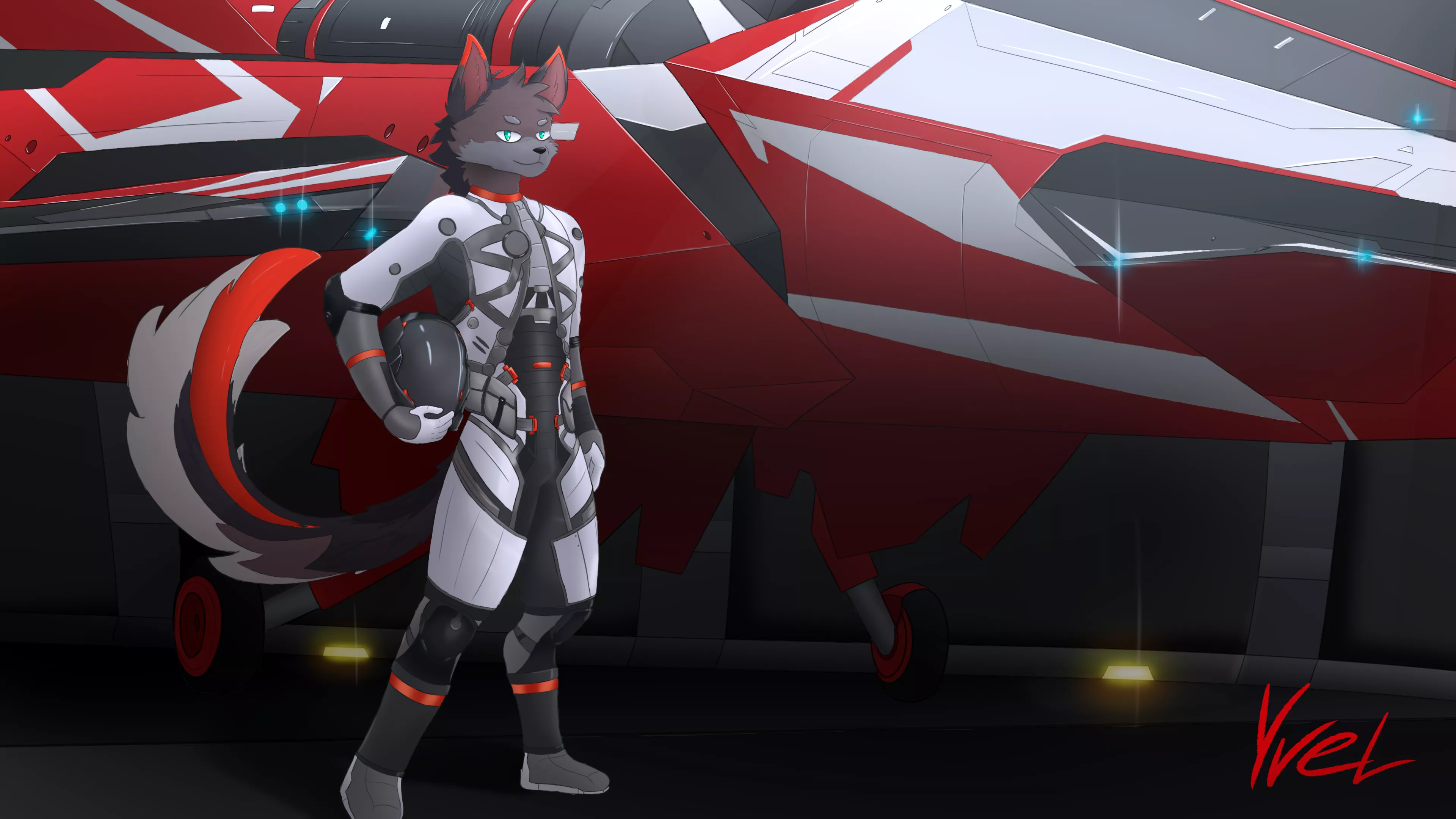 Gift for my first follower Drache33. This is his fursona in Star Citizen /art by me posted by _Yveltal_-