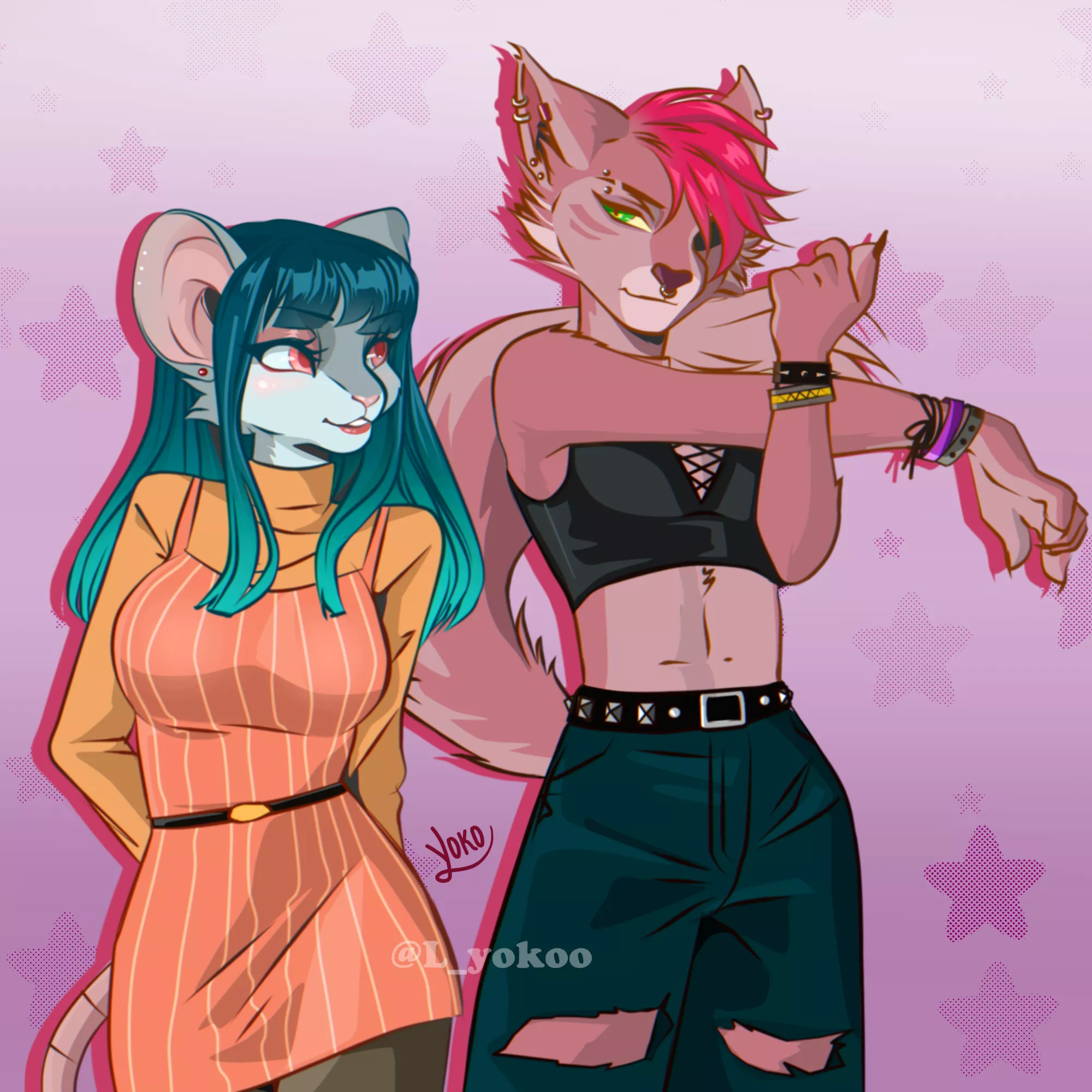 Girlfriends (Art by me @L_yokoo) posted by L_Yokoo