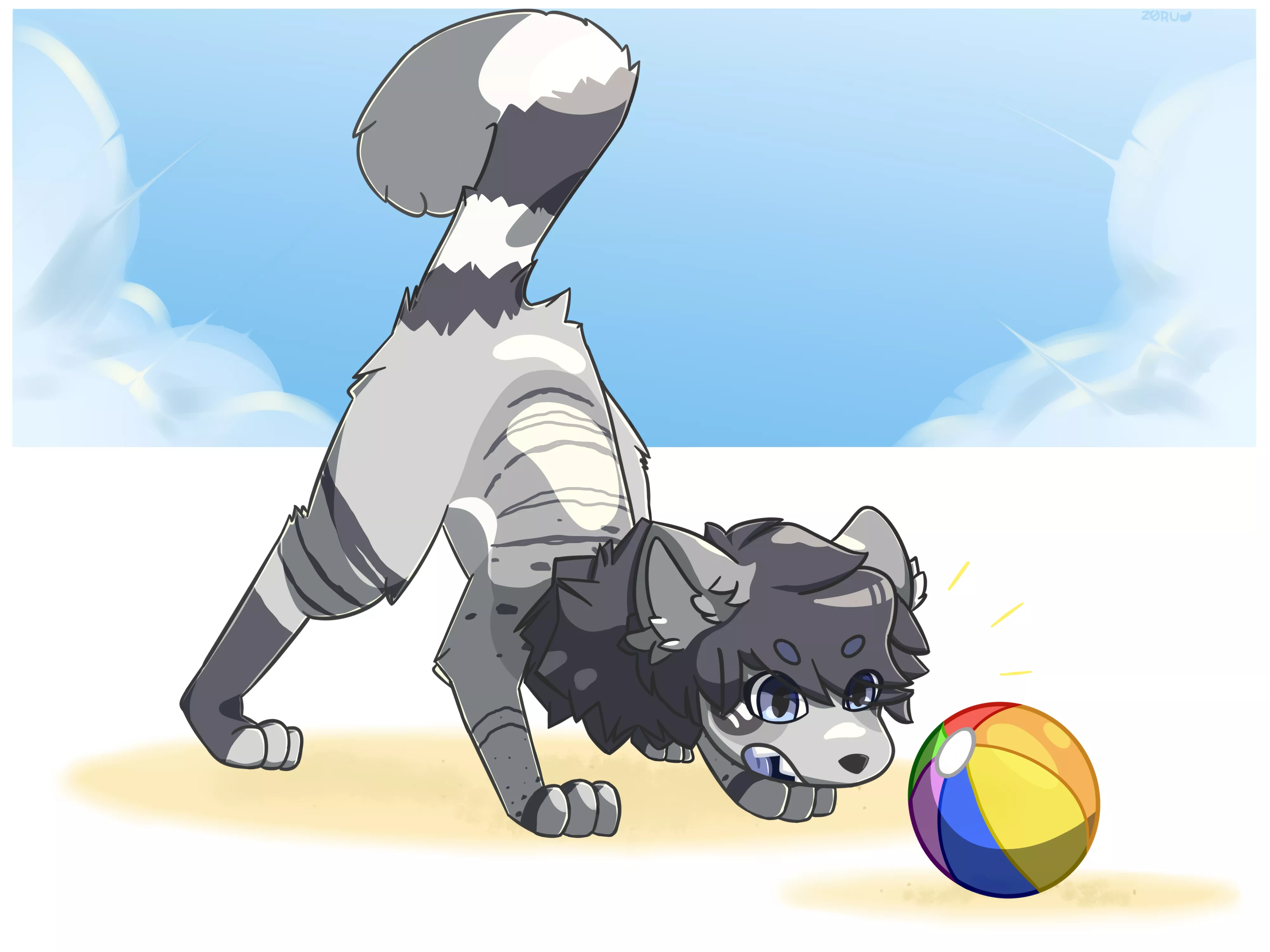 He do be mad at a ball (art by me) posted by ZoruruSoshi-