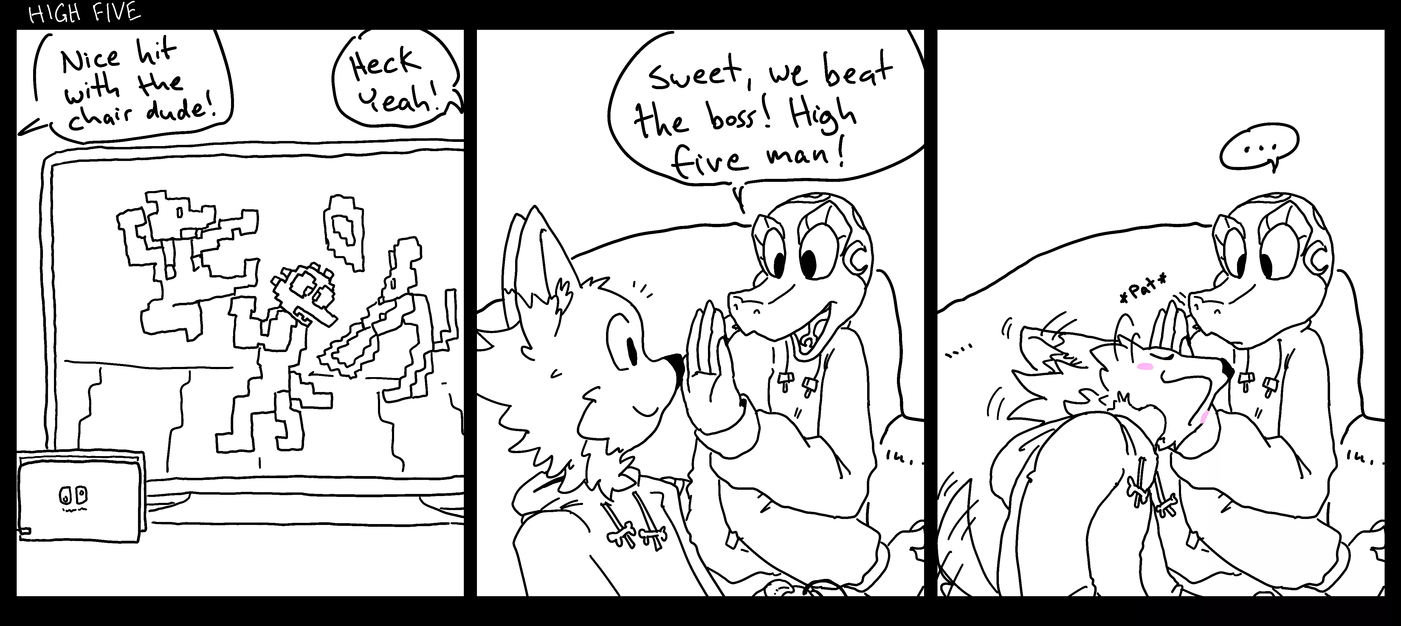 High five drawn by me posted by bi-fur-ious