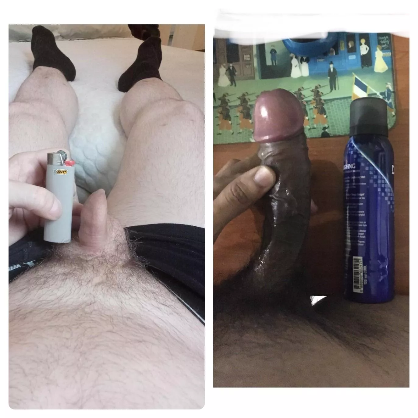 Humiliating comparison for a small dick next to mine. posted by Jacksvenson96