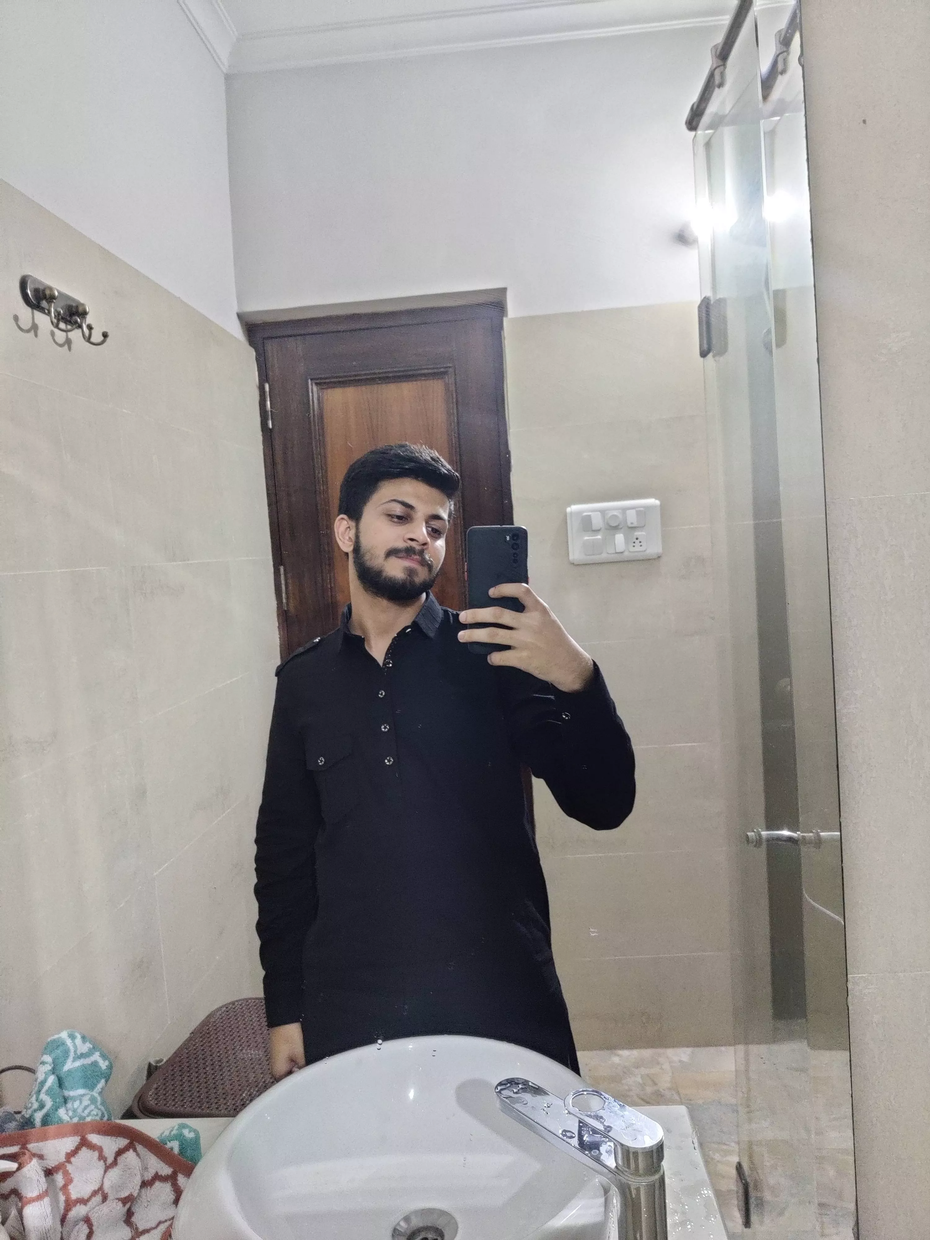 I don't see enough brown men here. Here's me in a kurta hiding in the bathroom at a party. posted by PM_ME_YOUR_BEST_IMG