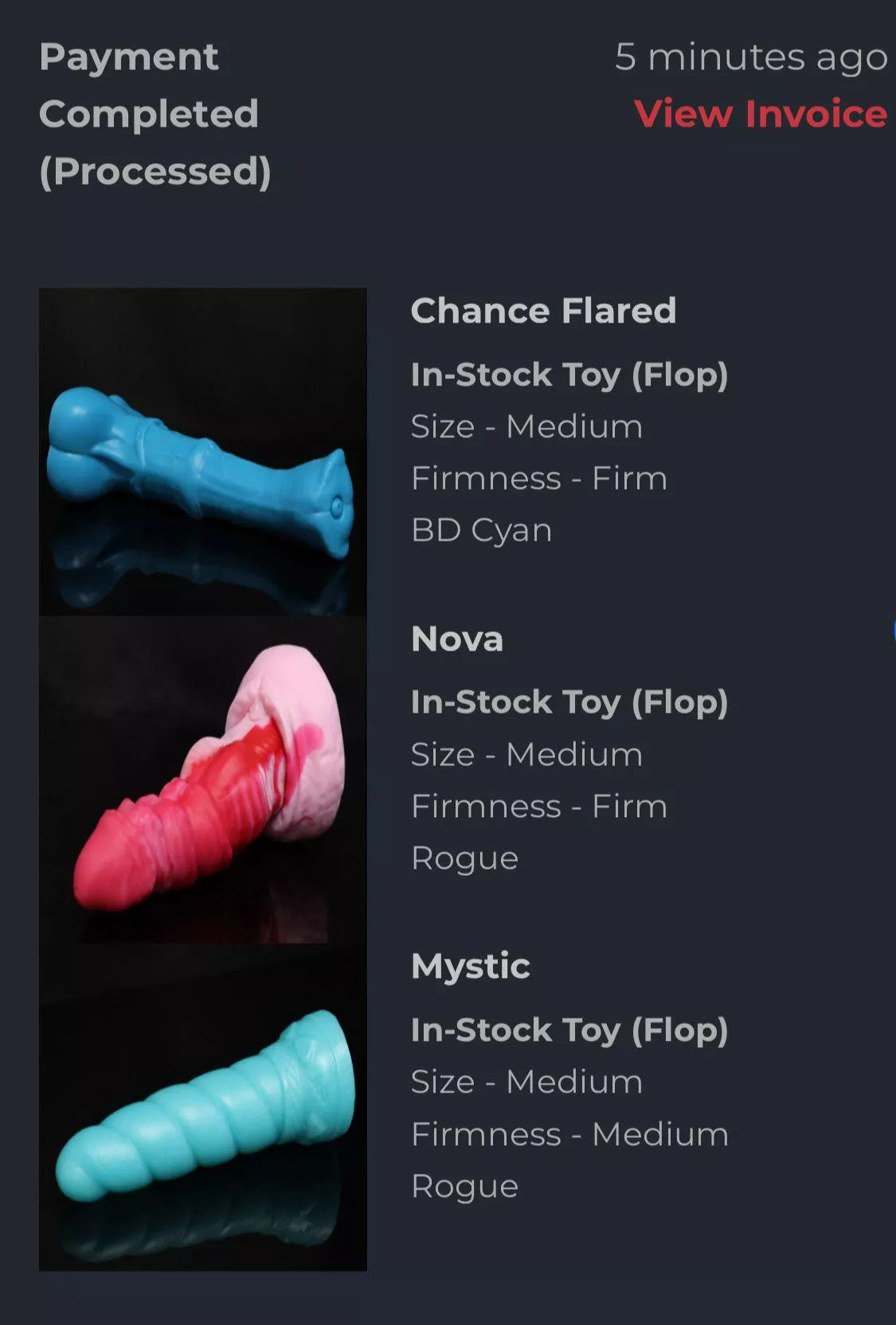 I just hope Nova isn’t waaay to firm for my Liking! 3 Of my Dream Toys i just snatched! I honestly don’t care about flops! Do you like Flared chance? posted by Jasmellox