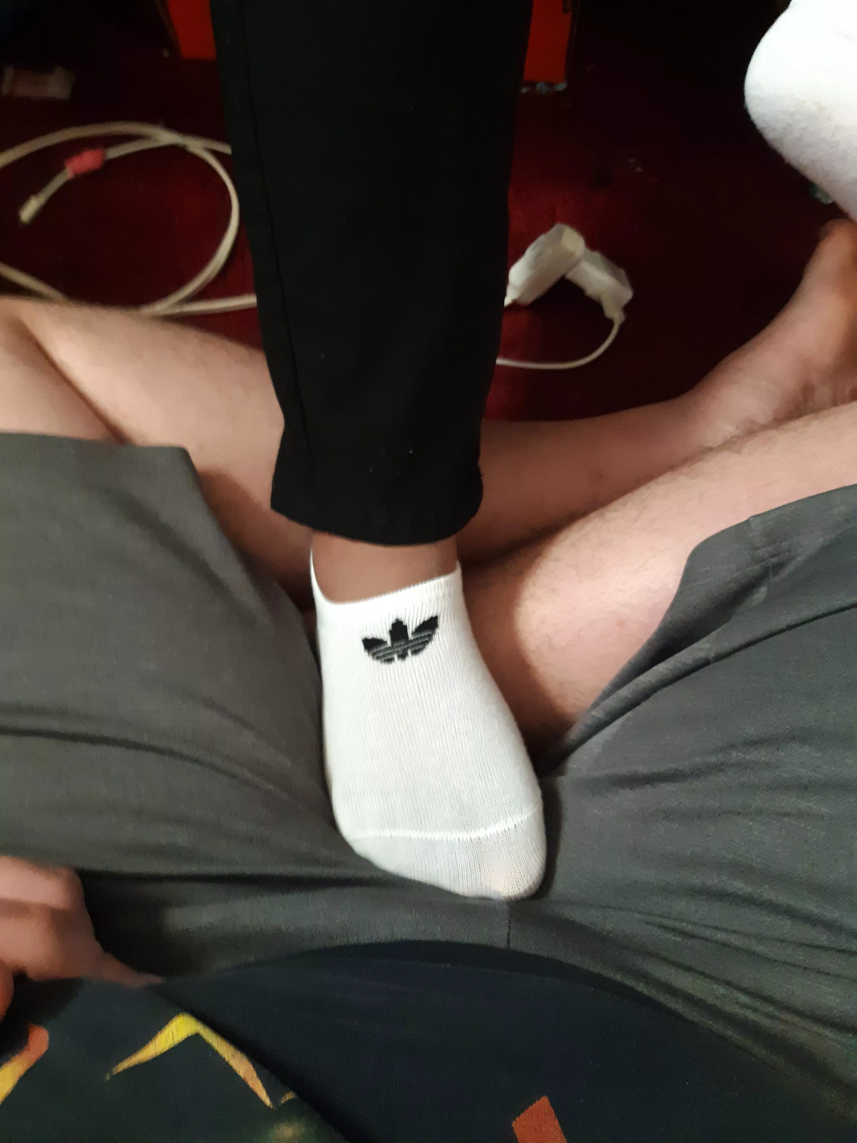 I love teasing him with my feet~ posted by cherilemons