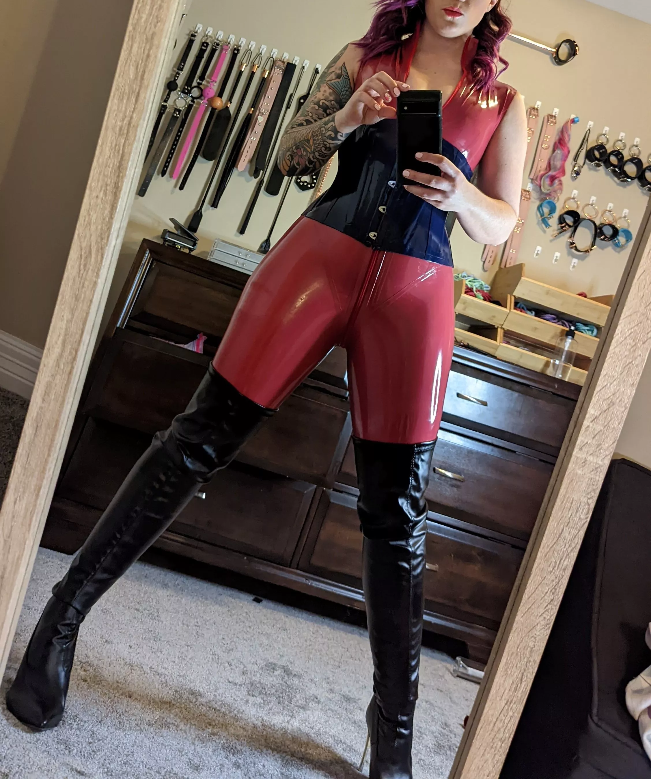 I love the way these boots look with this corset posted by SybianSarah