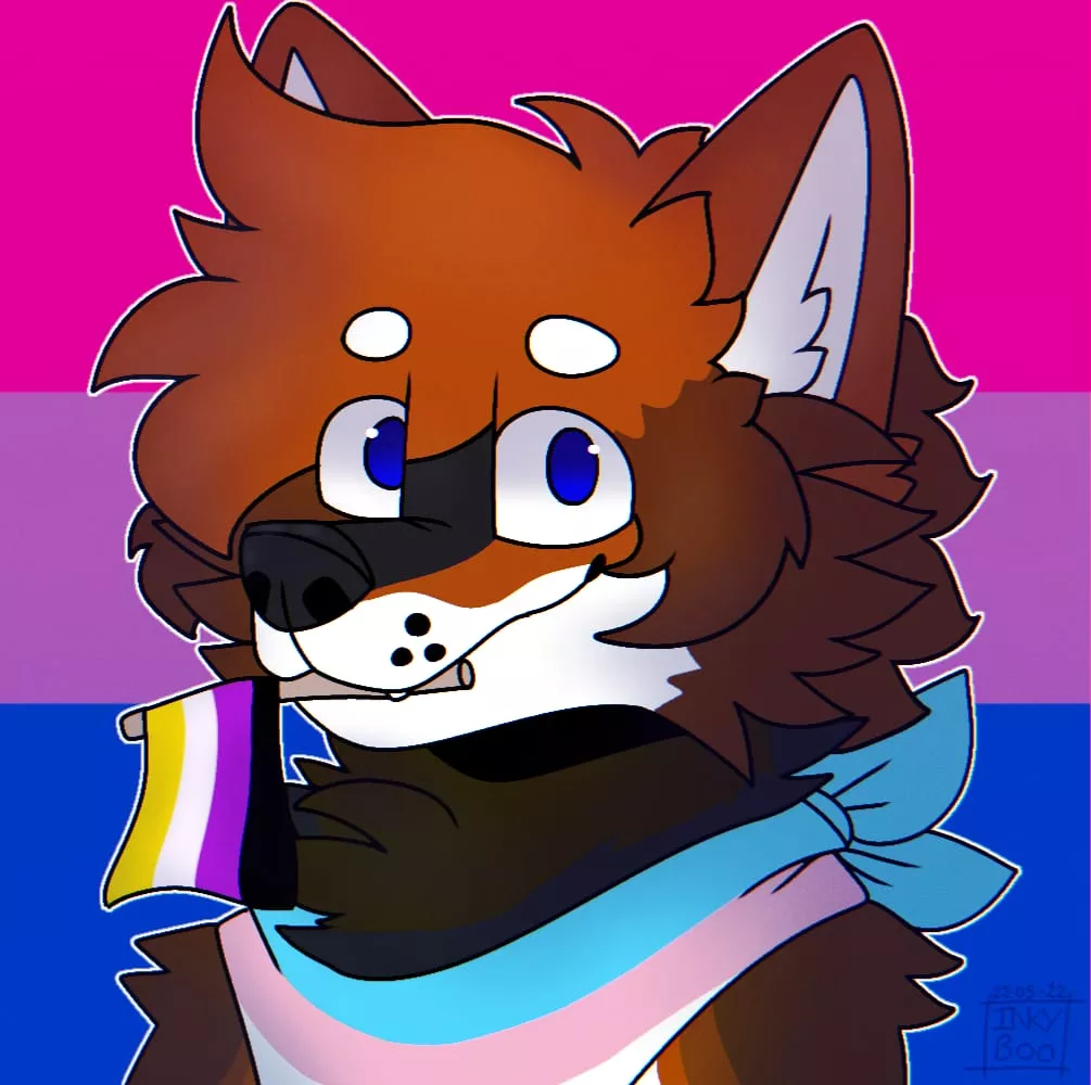 Just finished a pride Icon for @MidnightWolgon on Twitter UwU 🏳️‍⚧️ posted by CheesyLeft