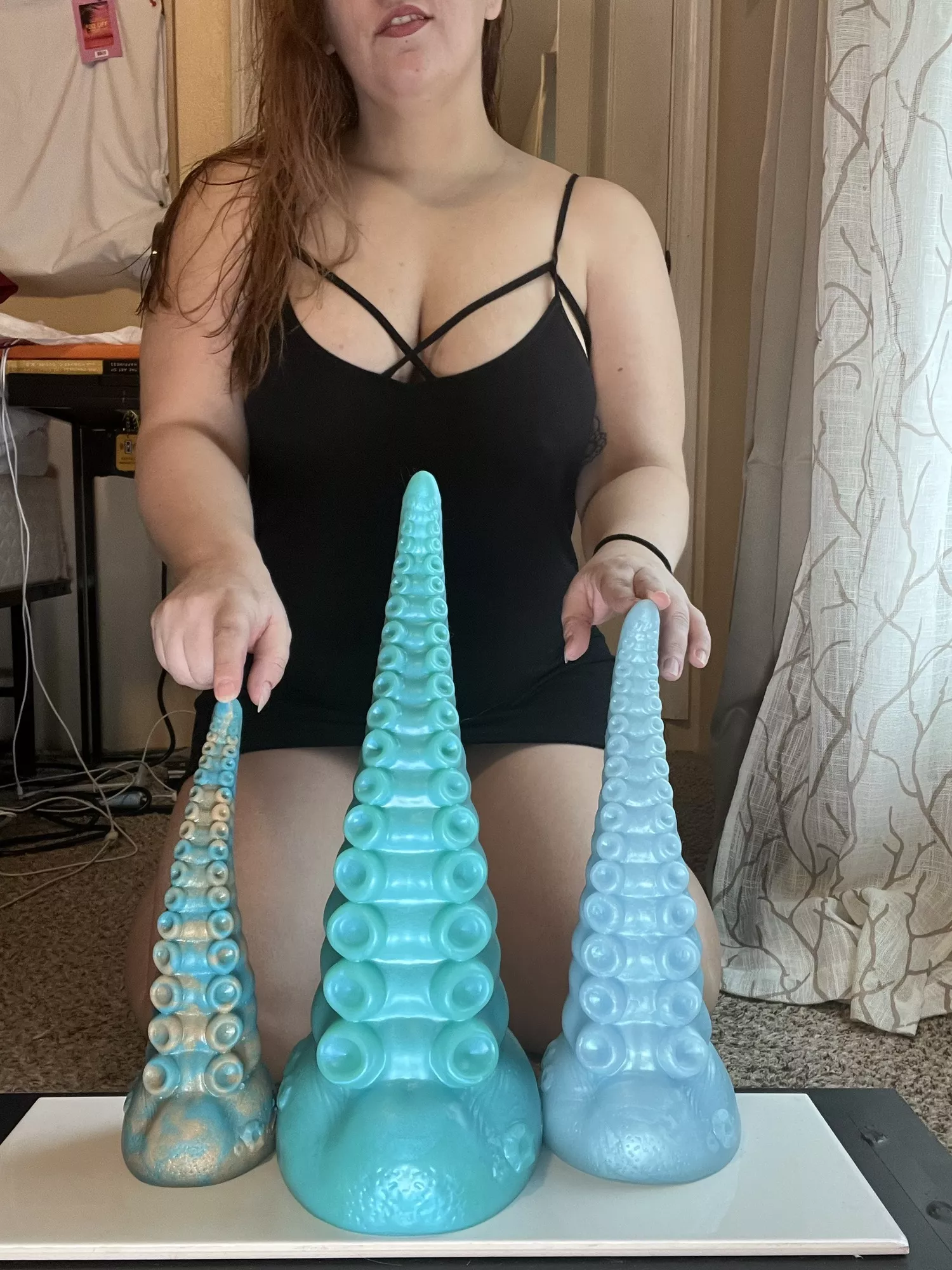 Just got my new Xl/soft ika in today! Obsessed already. Shown with my medium and large ikas for size comparison. Love ika in blue 💙 posted by CeelCee