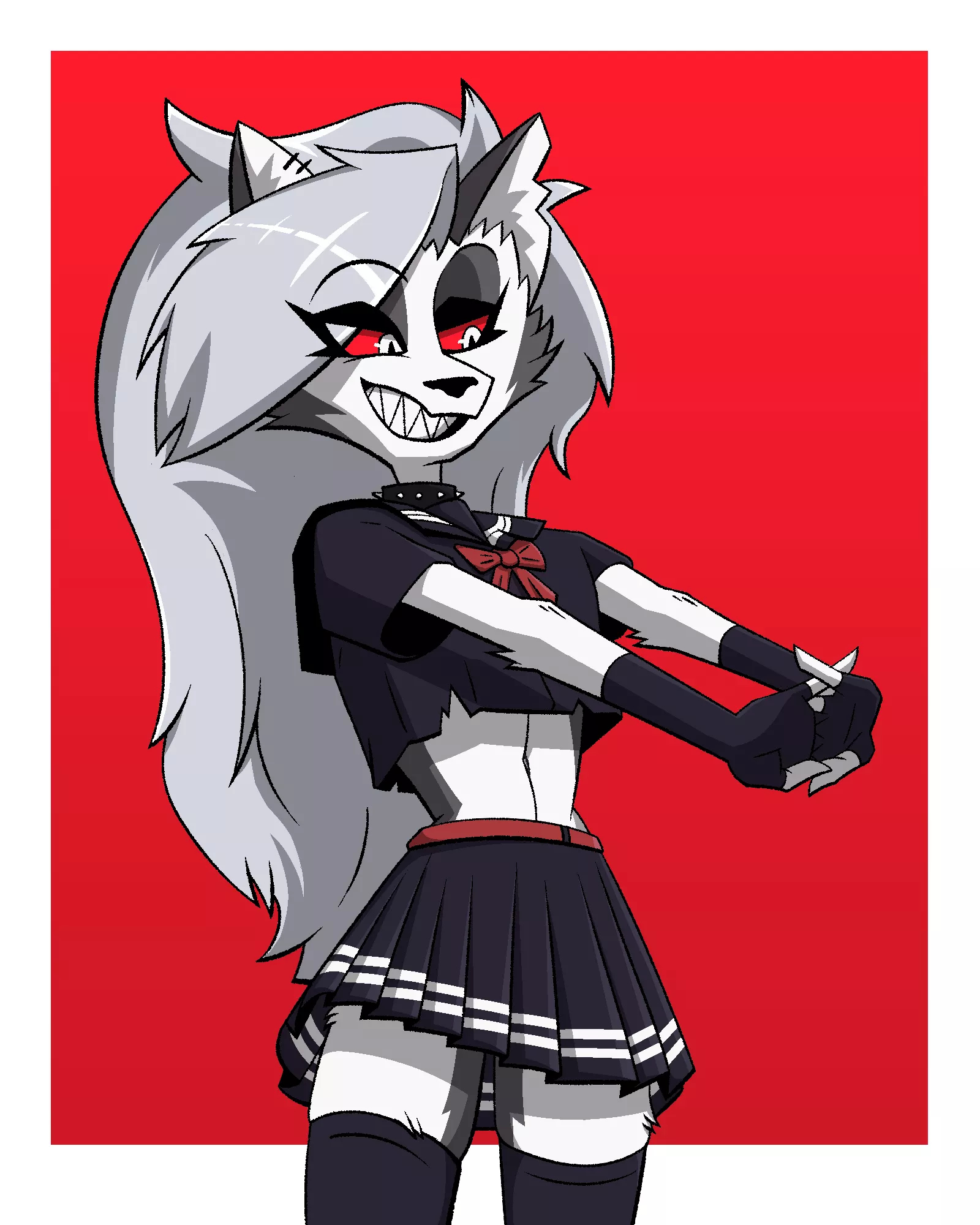 Killer wolf in a killer outfit! 🌙 (art by me @devvyatka) posted by Devvyatka