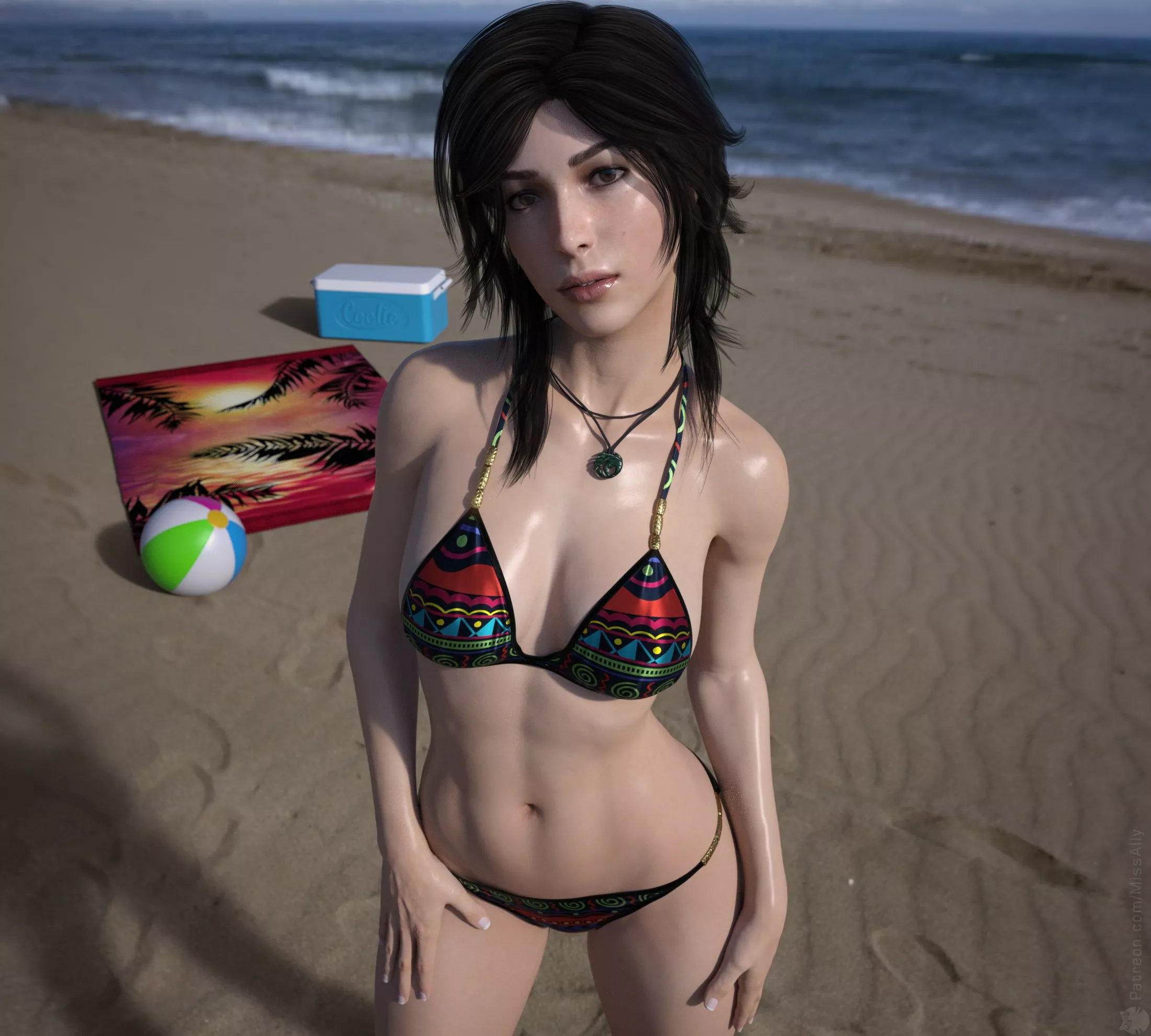 Lara at the beach (MissAlly) posted by Kuro-Oji