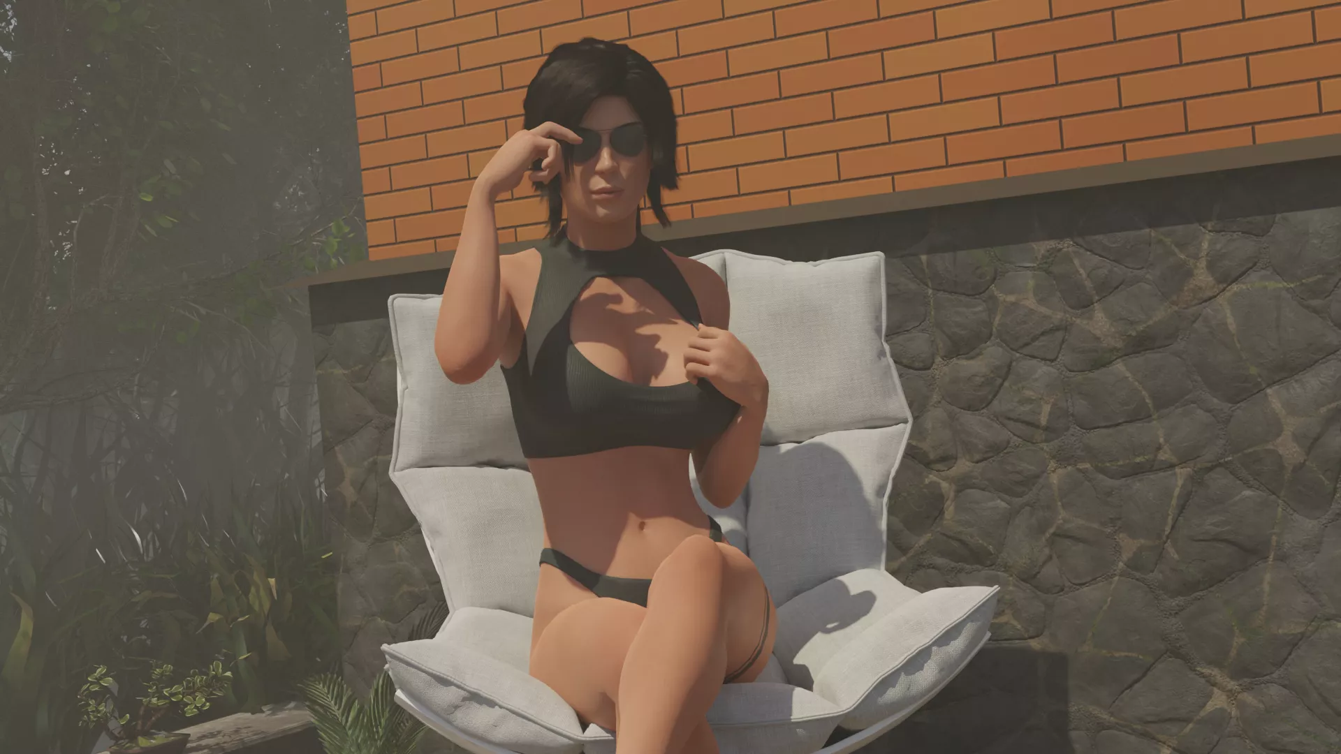 Lara trying on glasses (CTRL-V3D) posted by Sherbet_Opposite