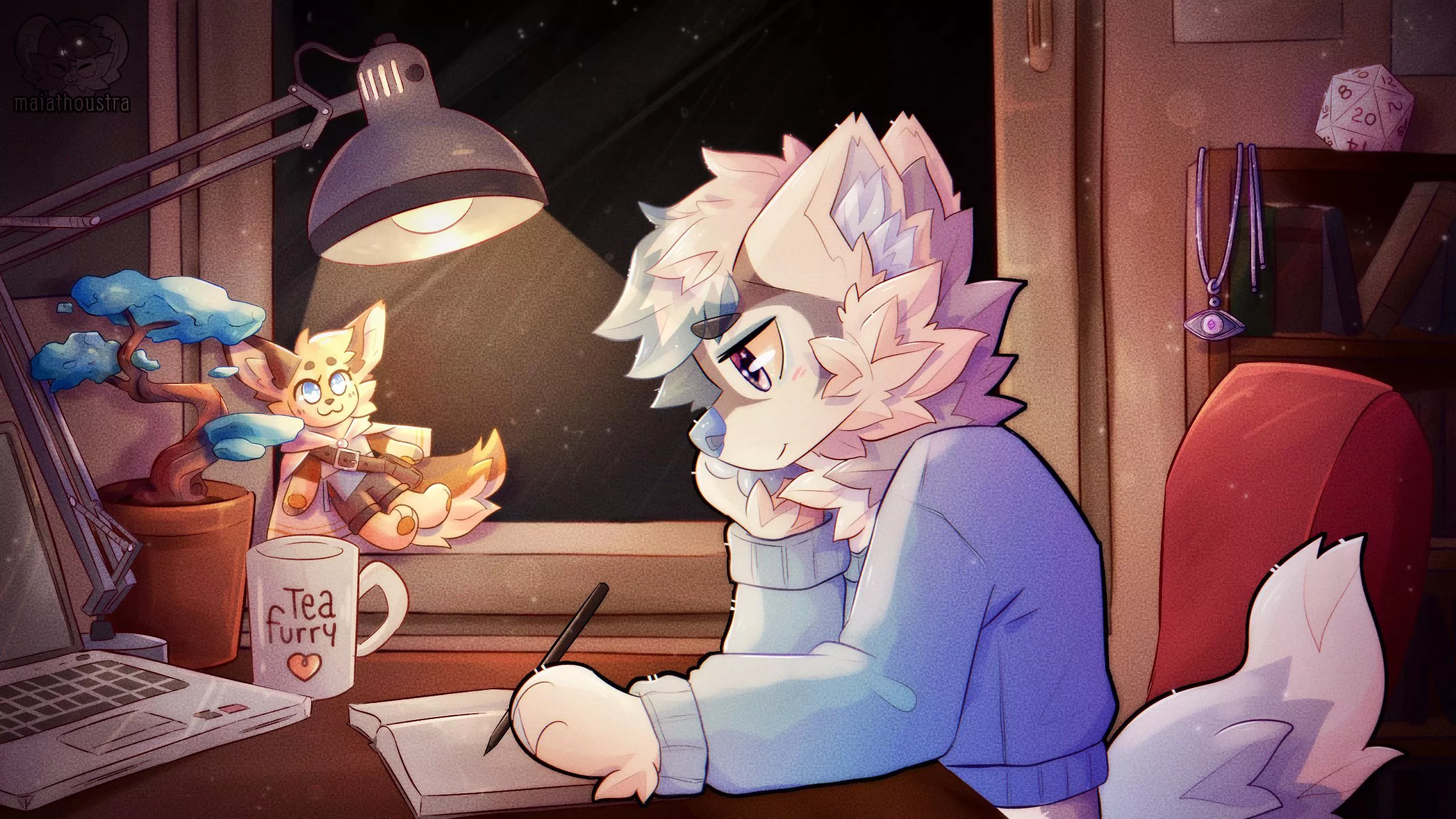 Lofi fox ~ ych for Teafyo, art by me @maiathoustra posted by maiathoustra