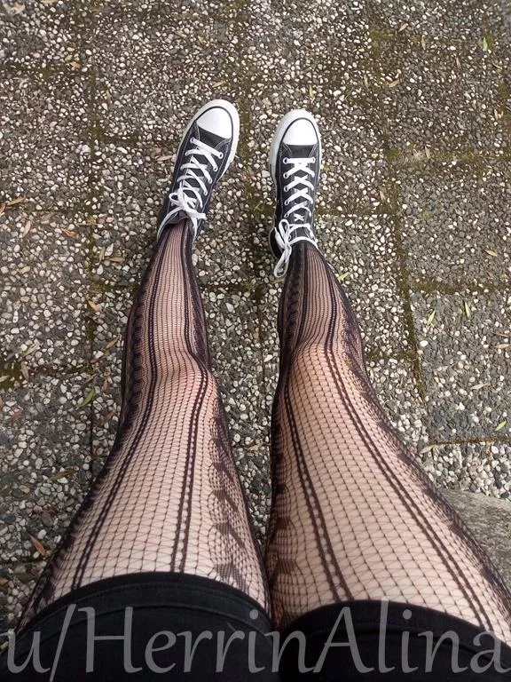 long legs, converse and fishnets posted by HerrinAlina