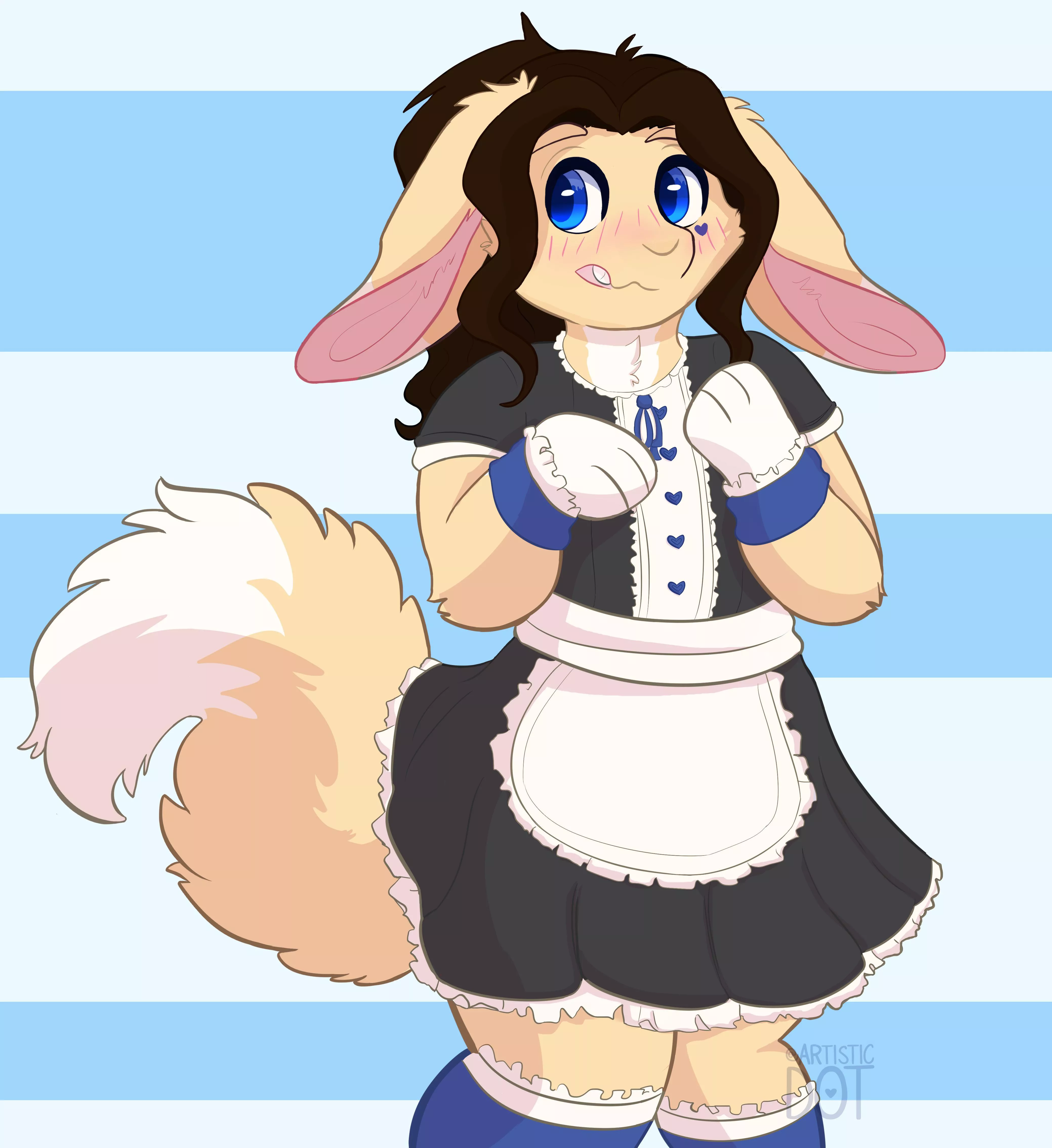 Maid bunny 🐰 @artistic_dot on twitter posted by artisticdotuwu