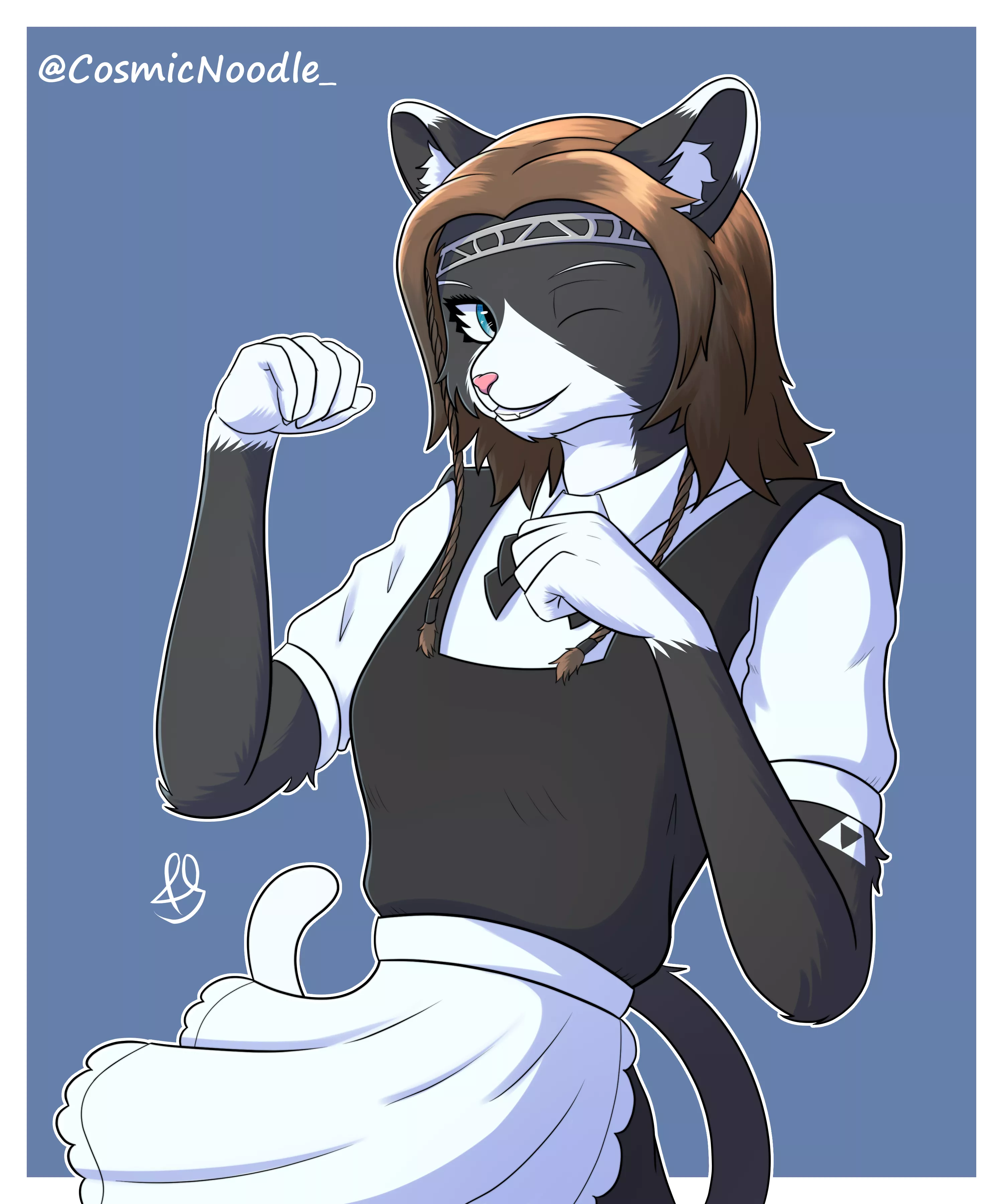 Maid comm for a friend (Art by me @CosmicNoodle_ on twitter) posted by 16rafa