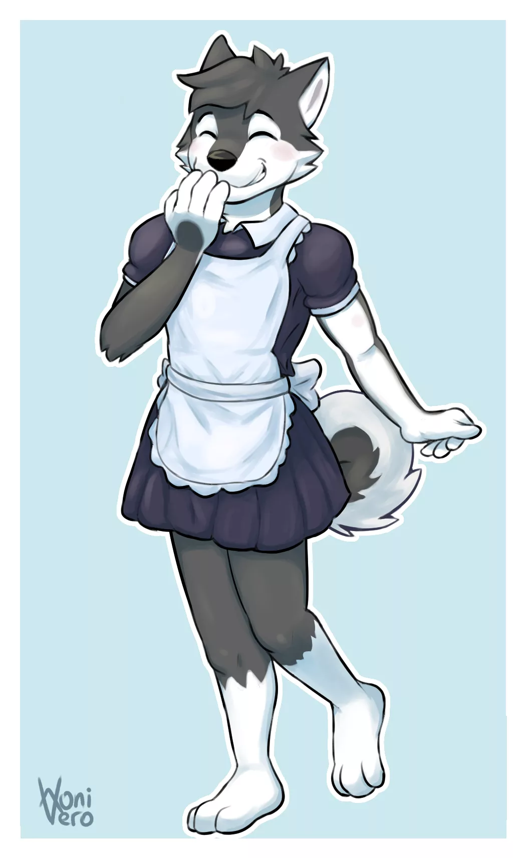 Maid husky (Art by me) posted by Wonivero